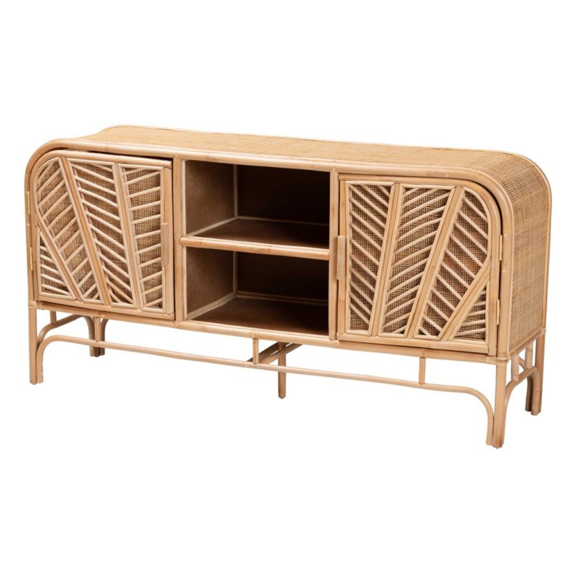 Carabella Bohemian Natural Rattan 2-Door Storage Cabinet