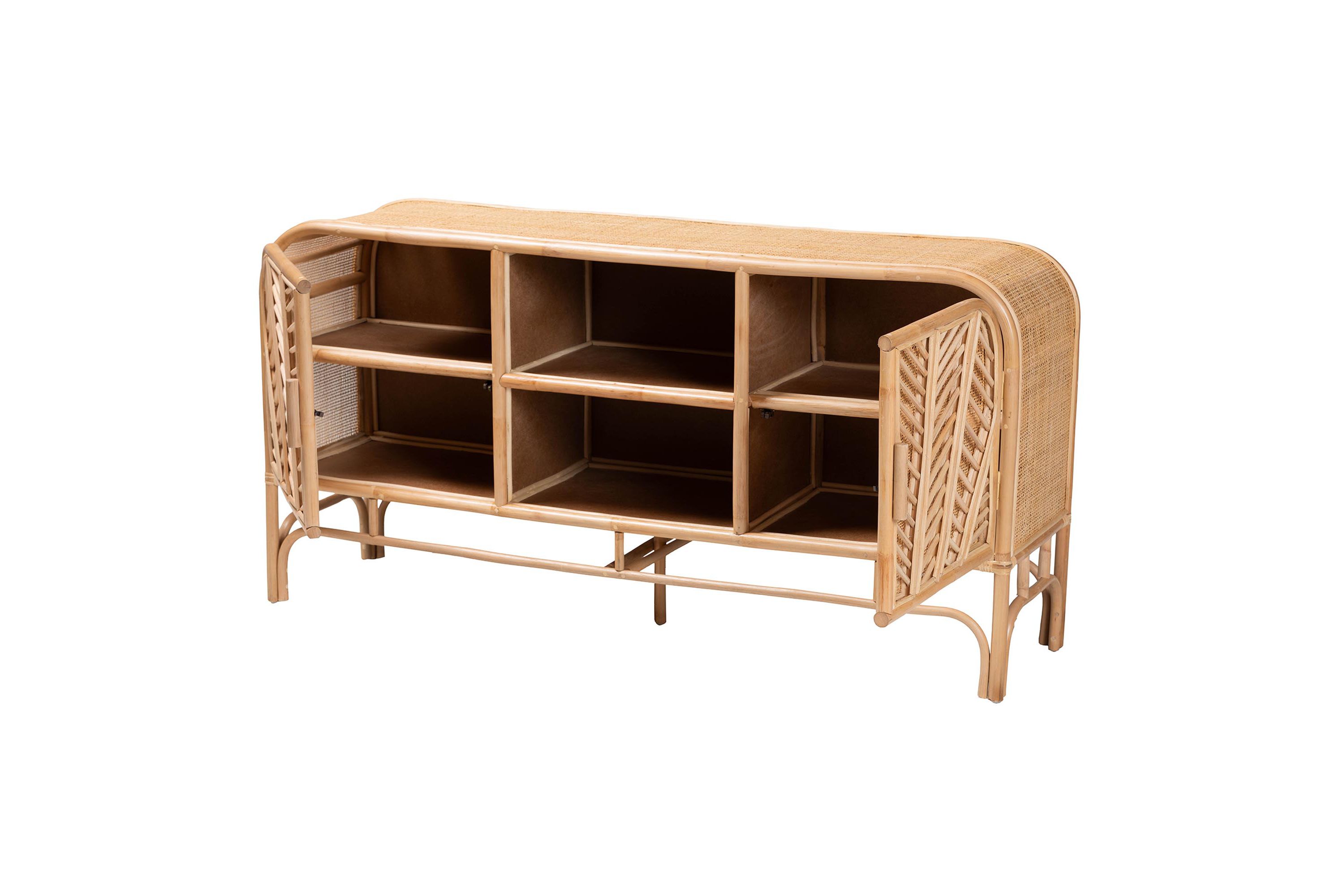 Carabella Bohemian Natural Rattan 2-Door Storage Cabinet