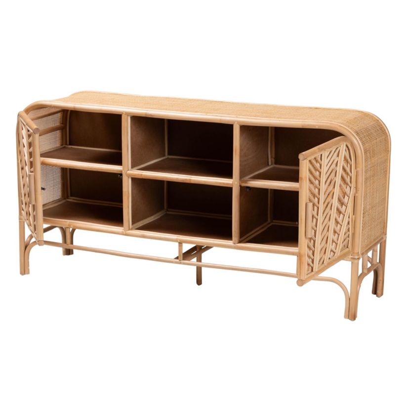 Carabella Bohemian Natural Rattan 2-Door Storage Cabinet