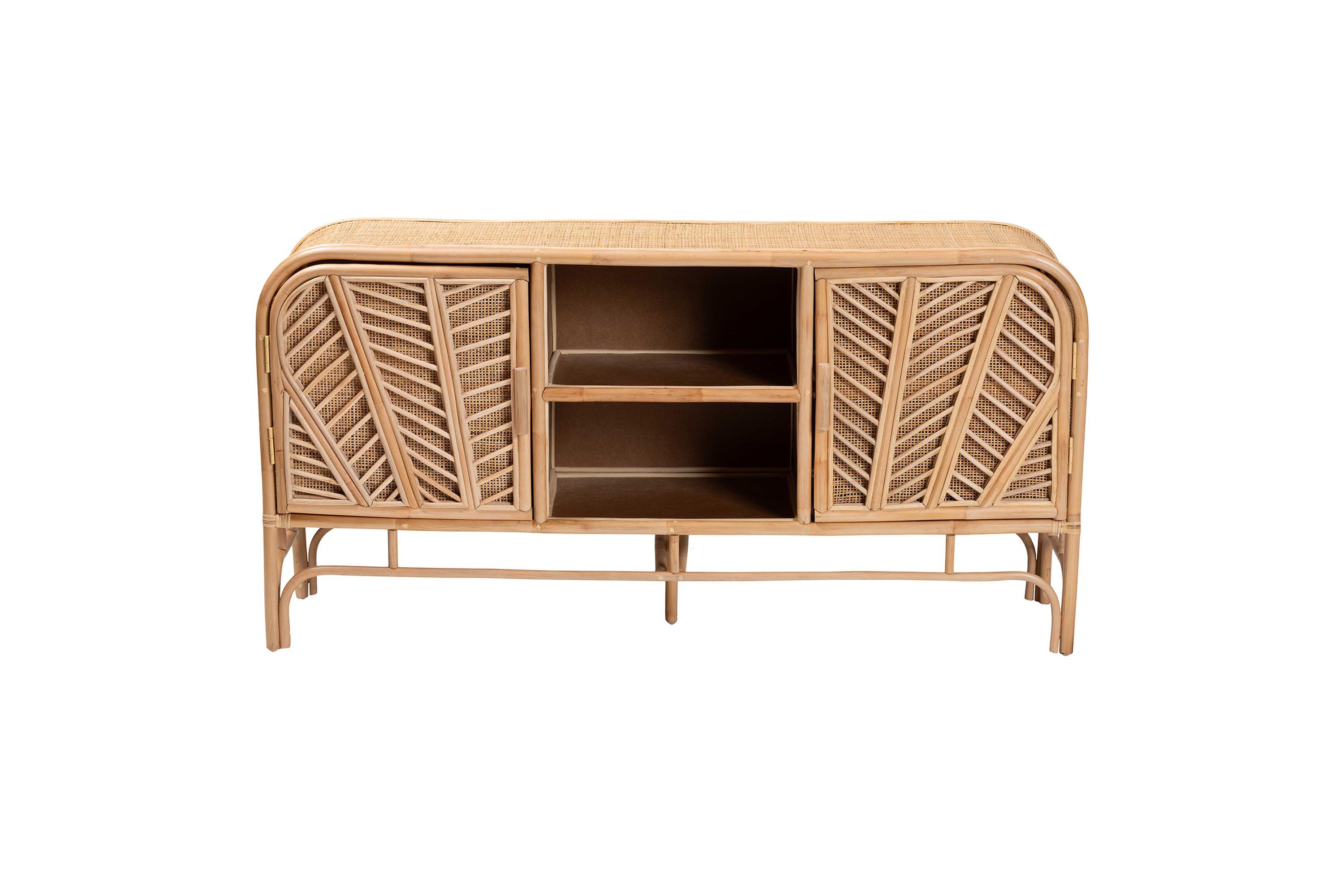 Carabella Bohemian Natural Rattan 2-Door Storage Cabinet