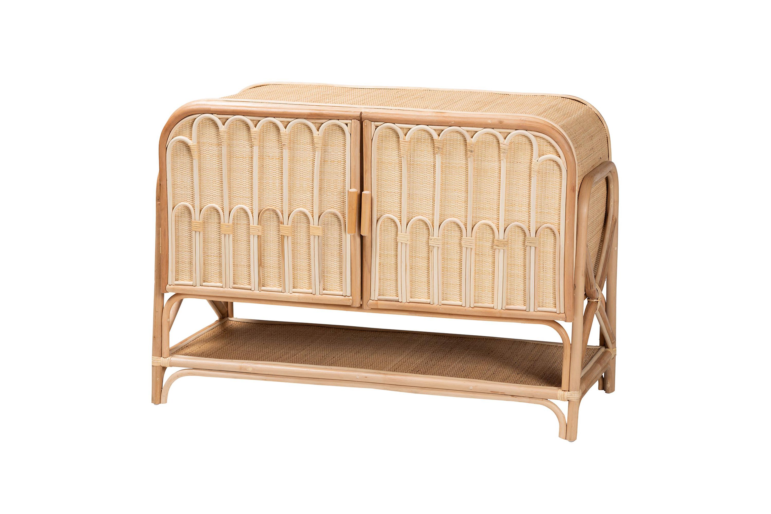 Gitano Bohemian Natural Rattan 2-Door Storage Cabinet