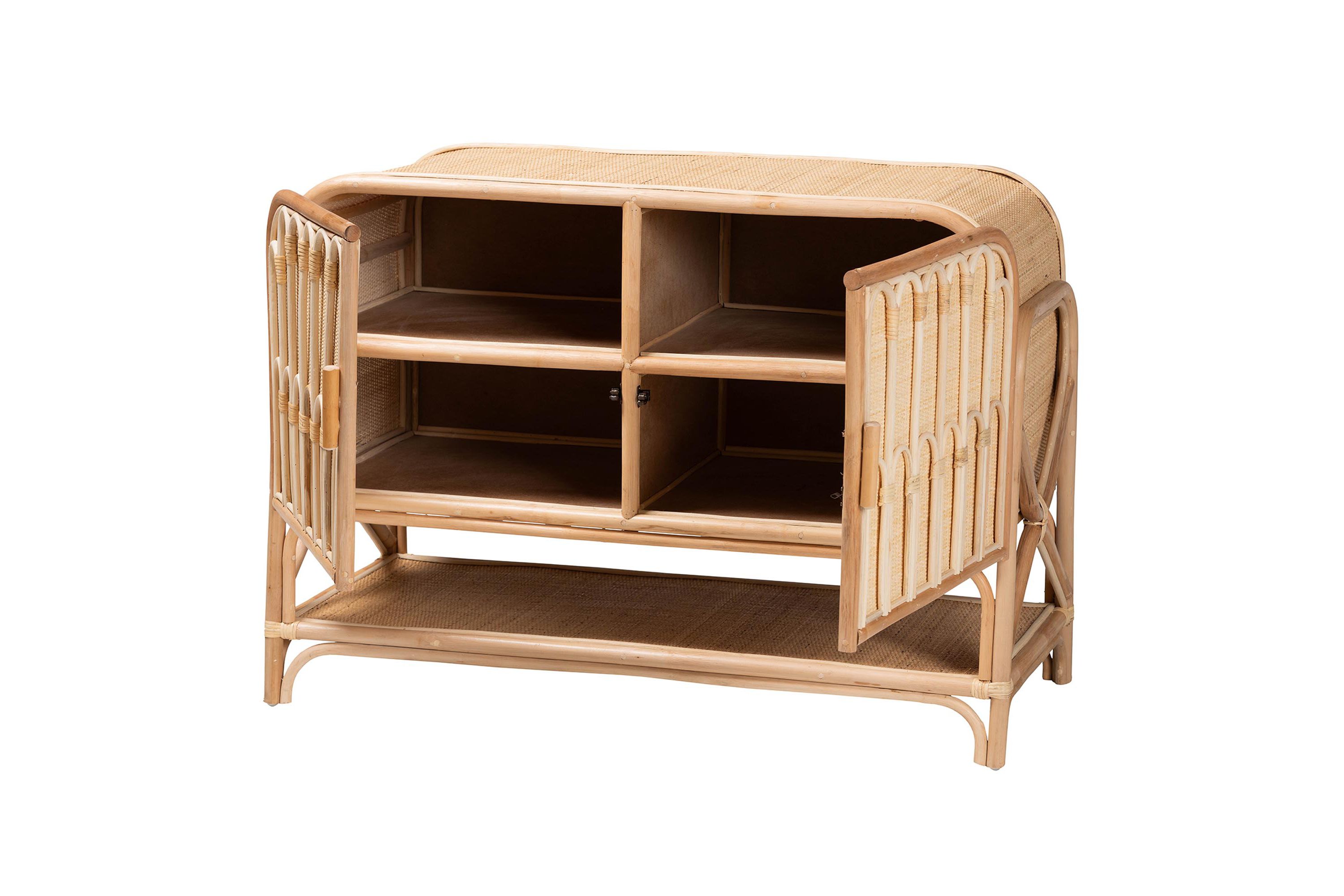 Gitano Bohemian Natural Rattan 2-Door Storage Cabinet