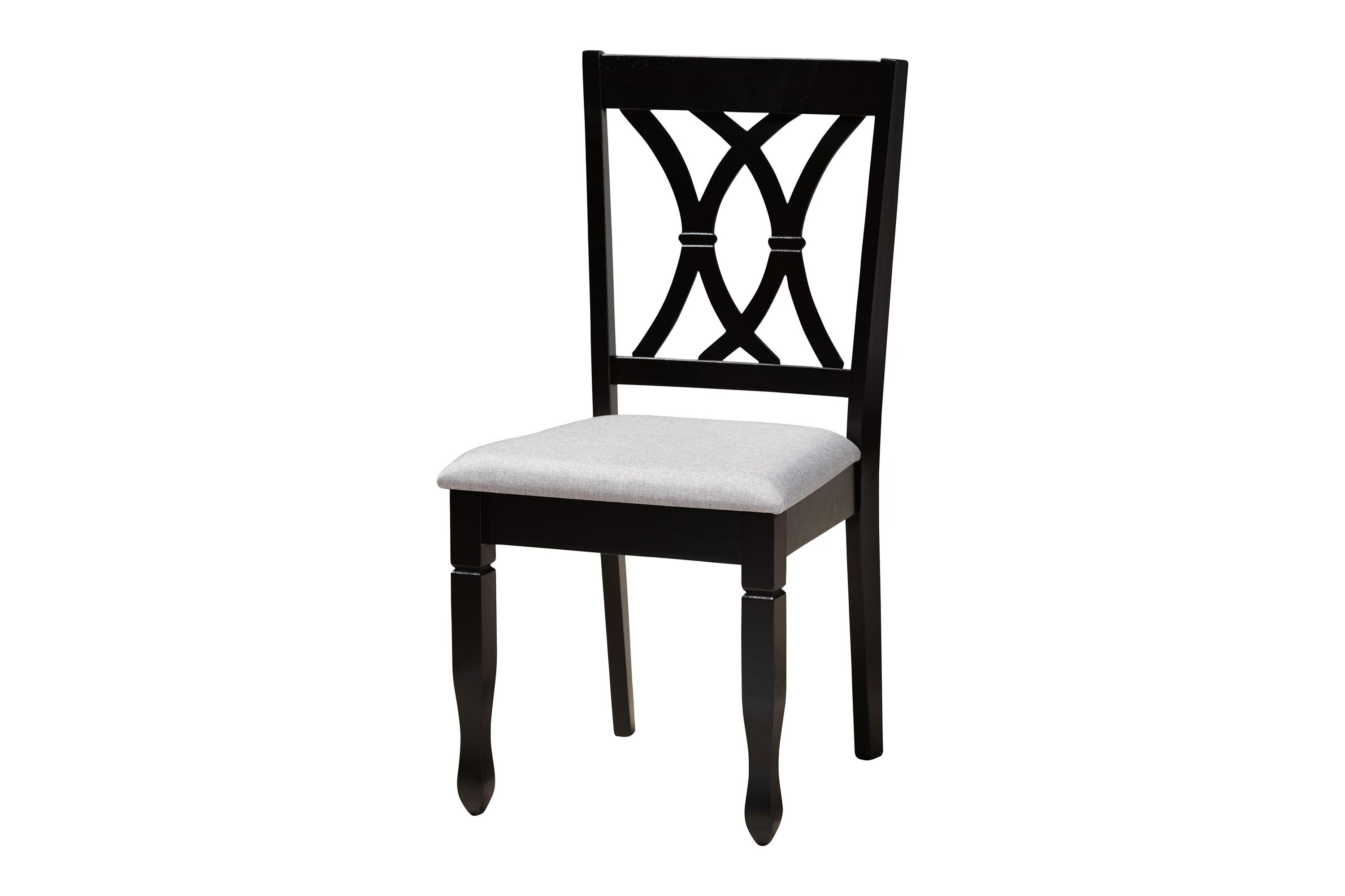 Irene Modern Grey Fabric and Dark Brown Finished Wood 5-Piece Dining Set