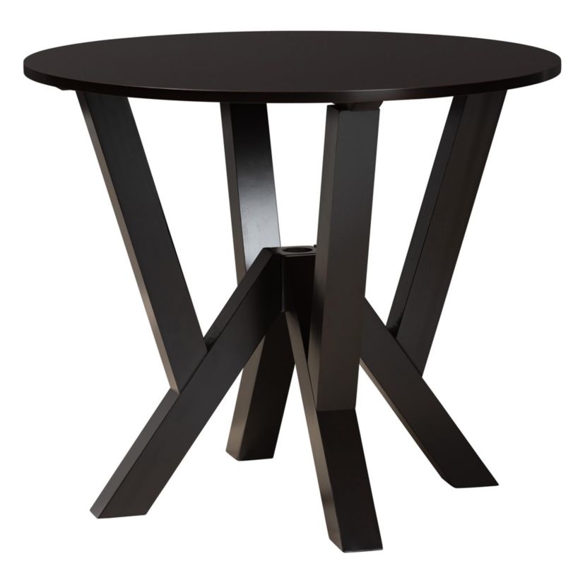 Irene Modern Grey Fabric and Dark Brown Finished Wood 5-Piece Dining Set