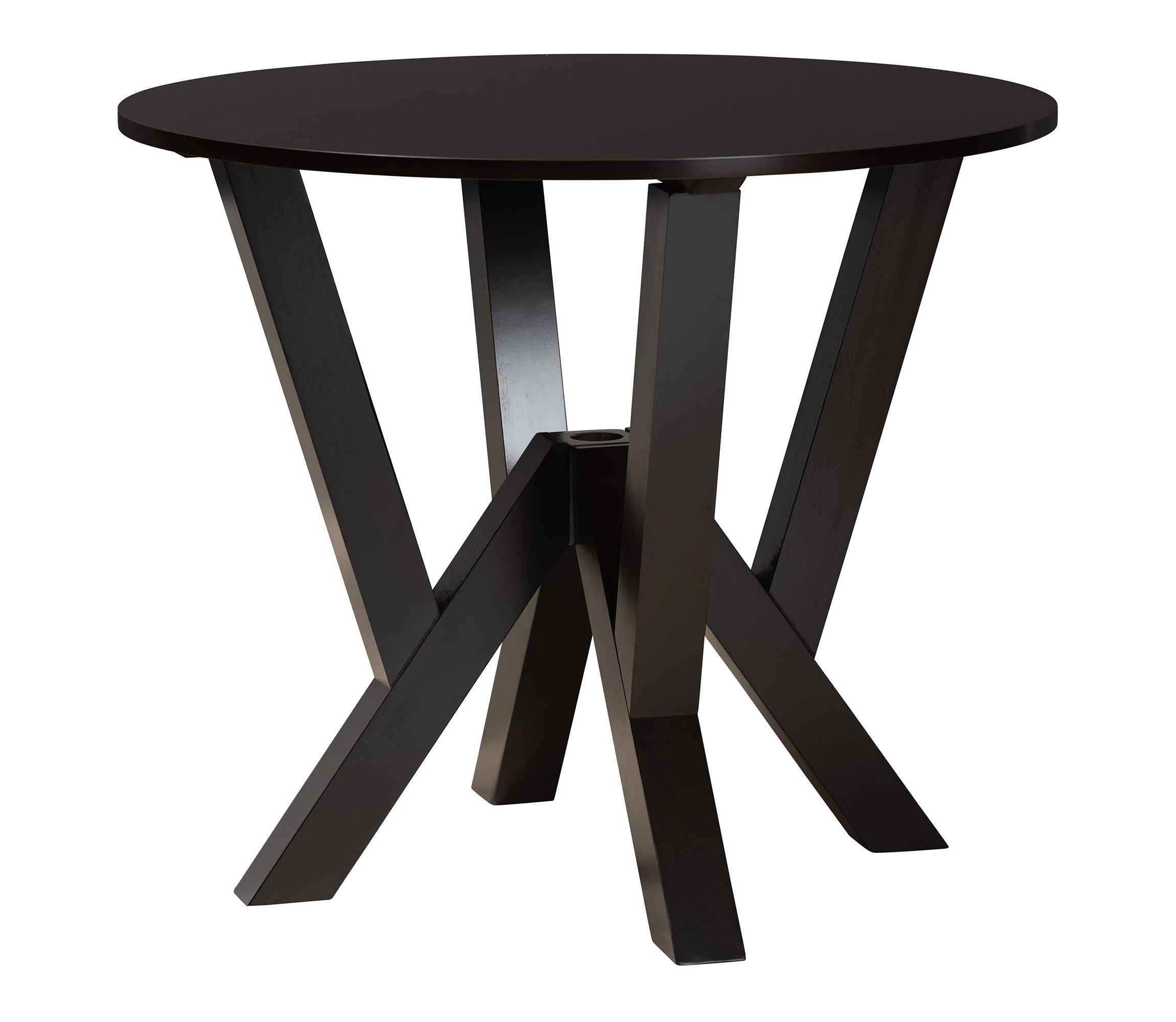 Ariane Modern Sand Fabric and Dark Brown Finished Wood 5-Piece Dining Set