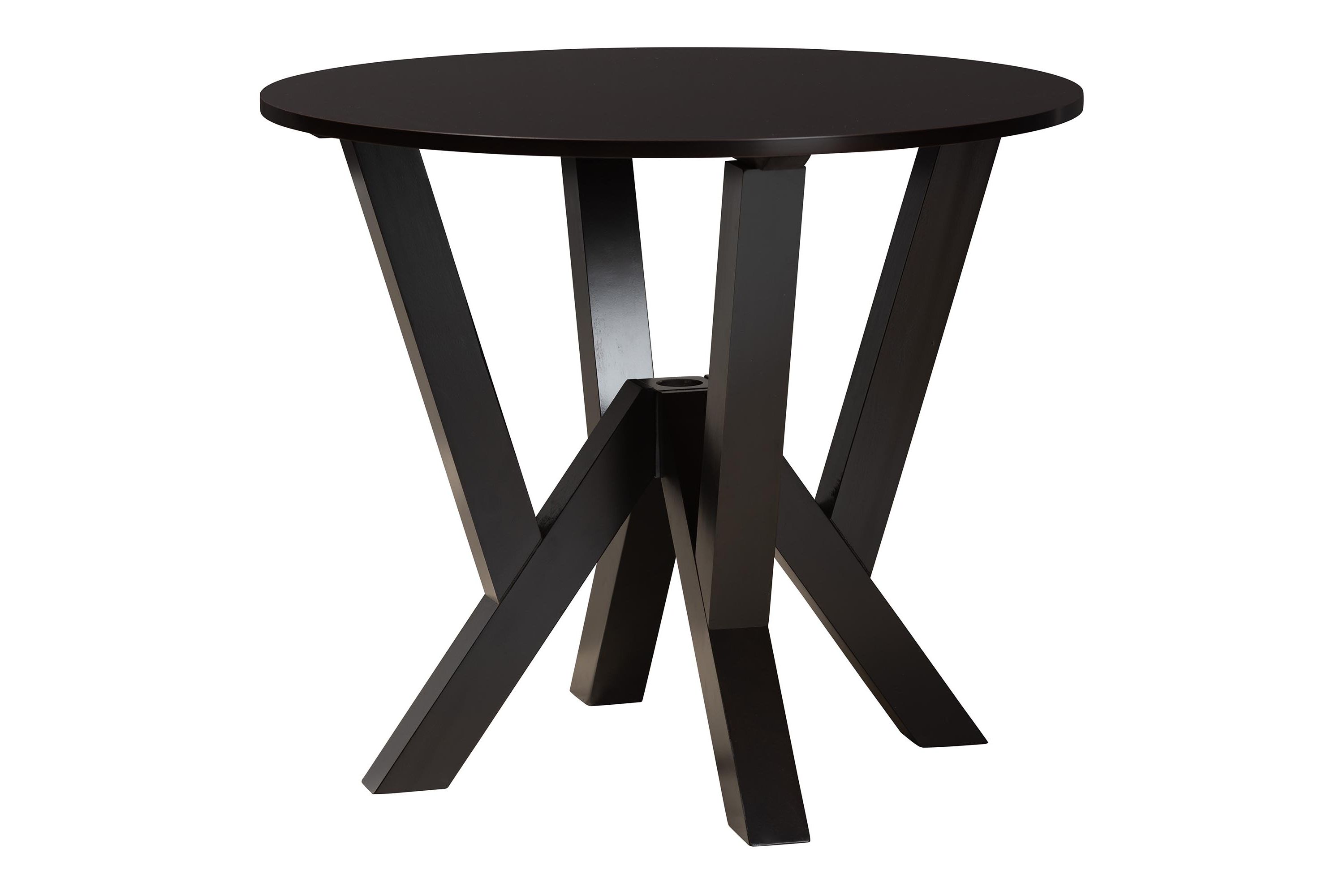 Ariane Modern Sand Fabric and Dark Brown Finished Wood 5-Piece Dining Set