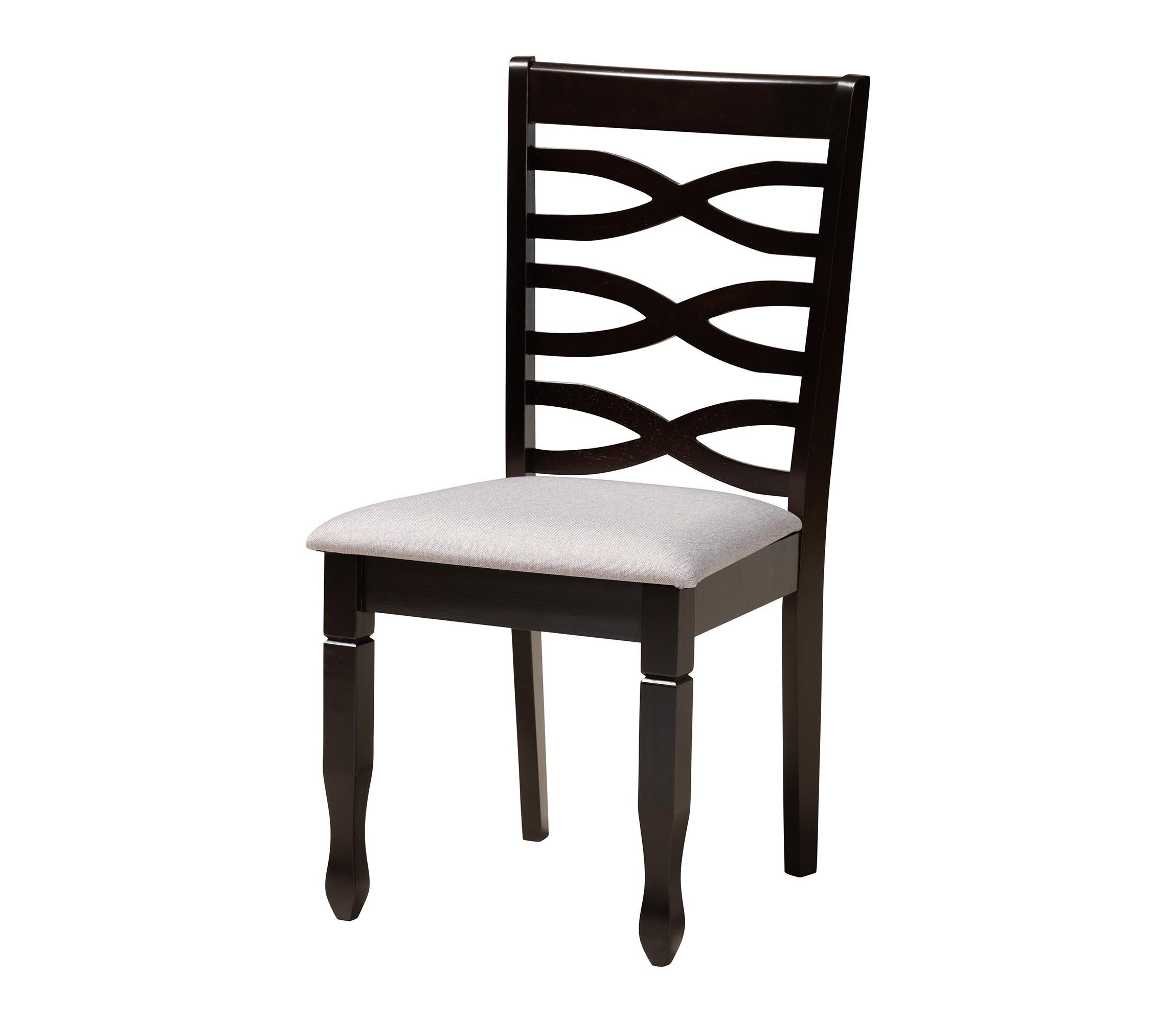 Ariane Modern Grey Fabric and Dark Brown Finished Wood 5-Piece Dining Set