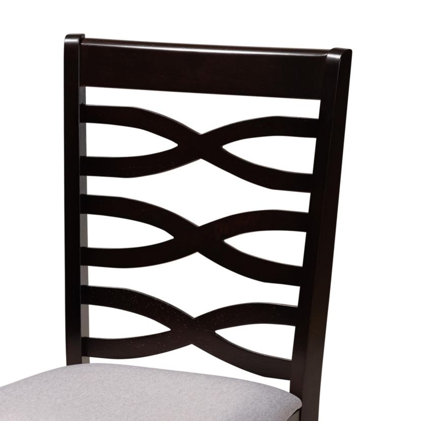 Ariane Modern Grey Fabric and Dark Brown Finished Wood 5-Piece Dining Set