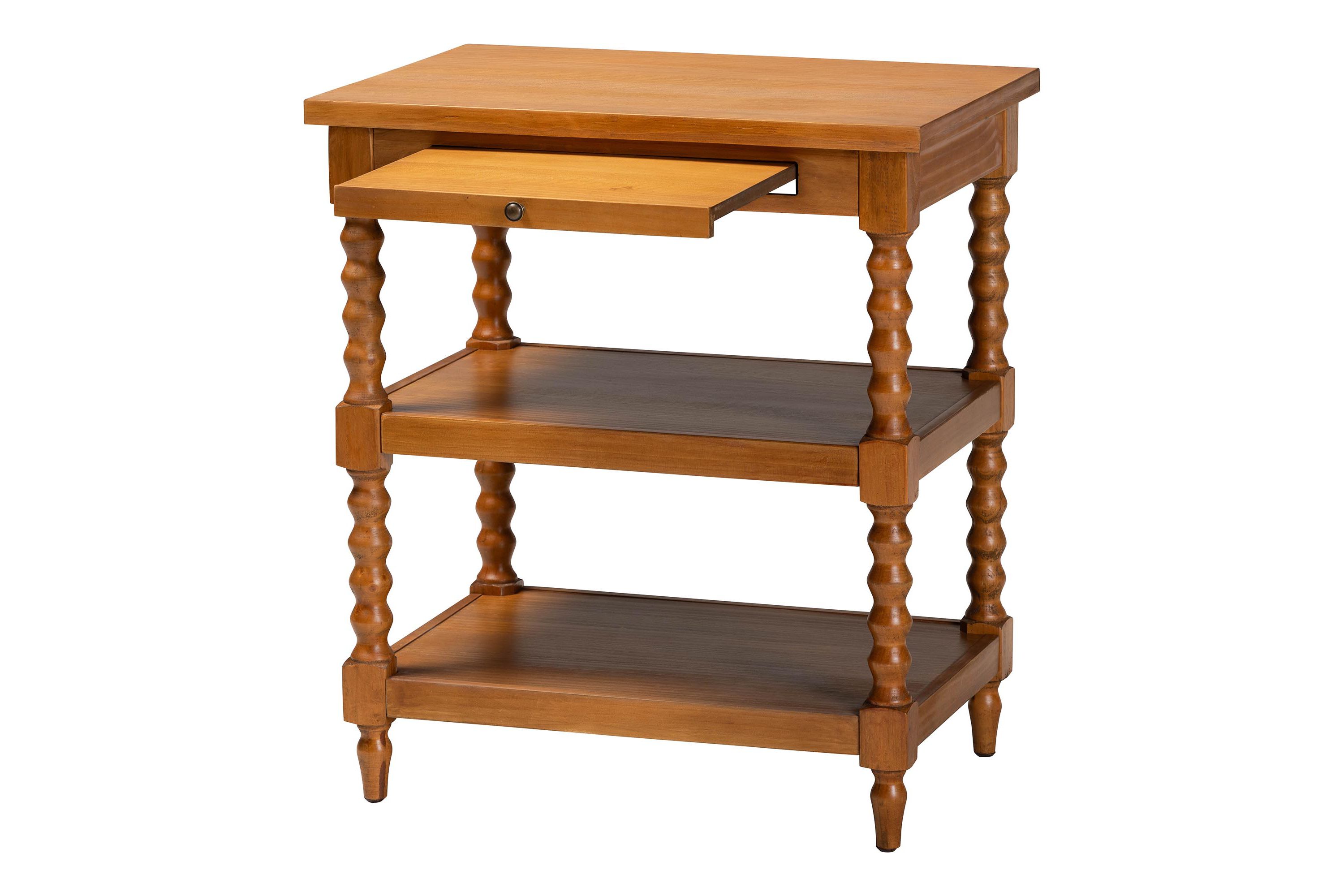Imogene Retro-Modern Walnut Brown Finished Wood End Table