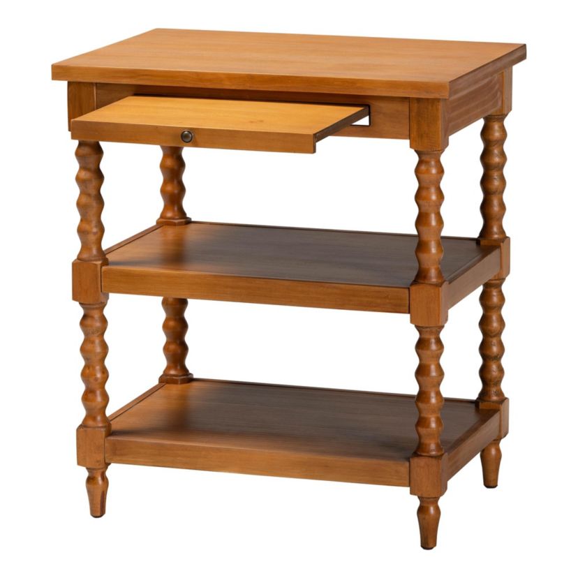 Imogene Retro-Modern Walnut Brown Finished Wood End Table