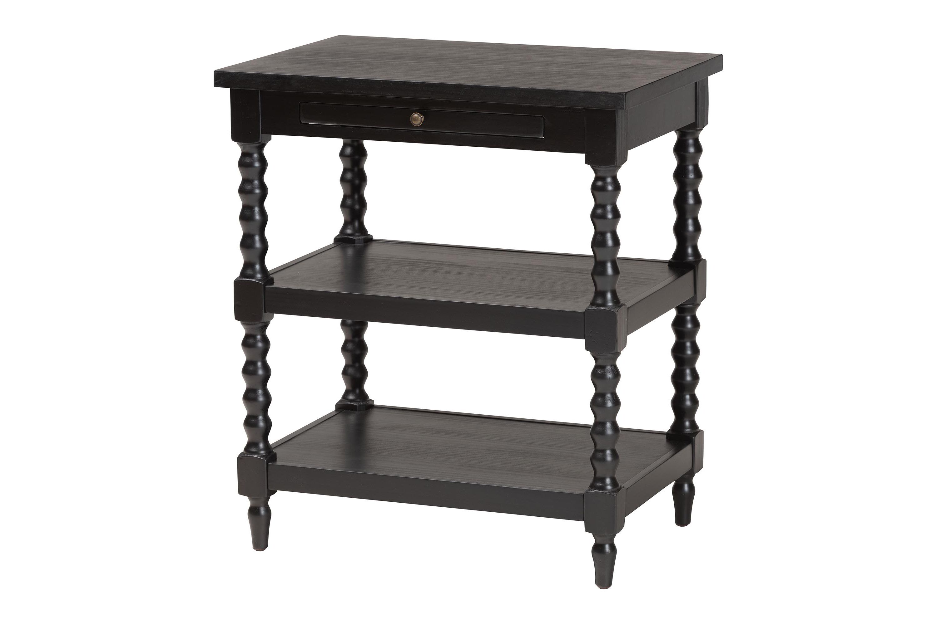 Imogene Retro-Modern Black Wood End Table