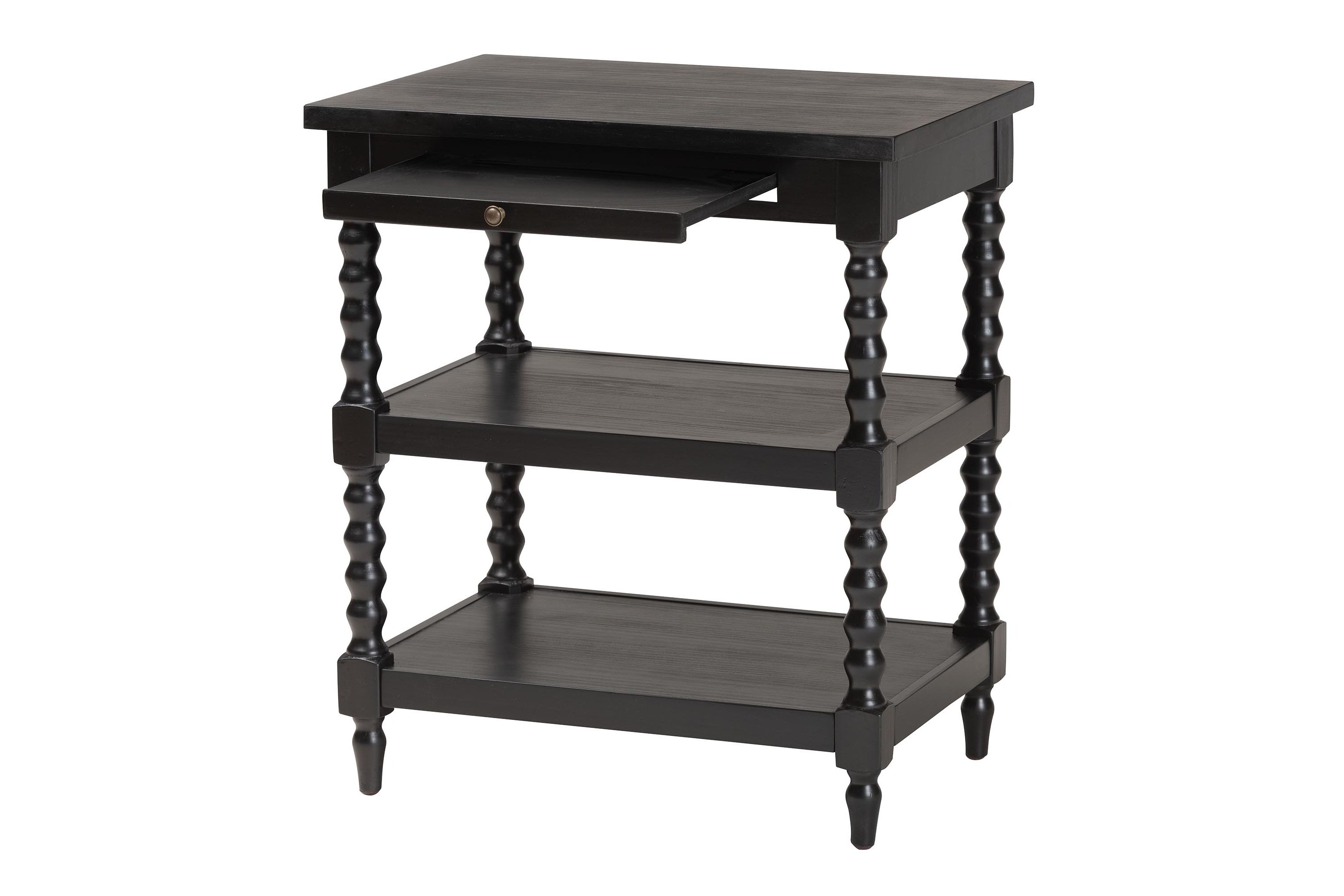 Imogene Retro-Modern Black Wood End Table