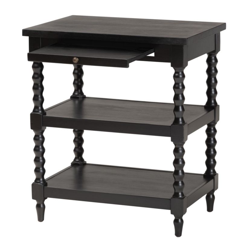 Imogene Retro-Modern Black Wood End Table