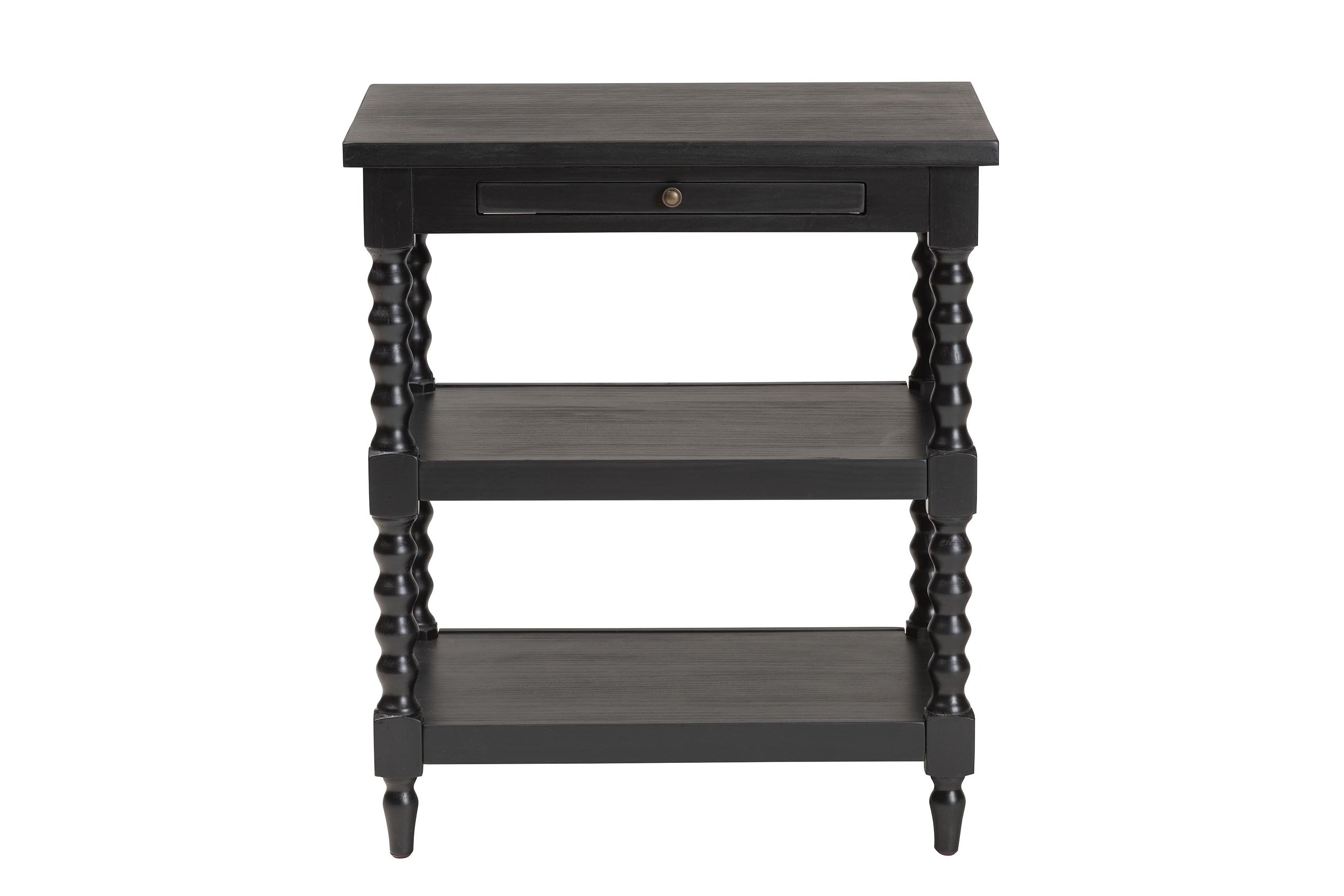 Imogene Retro-Modern Black Wood End Table