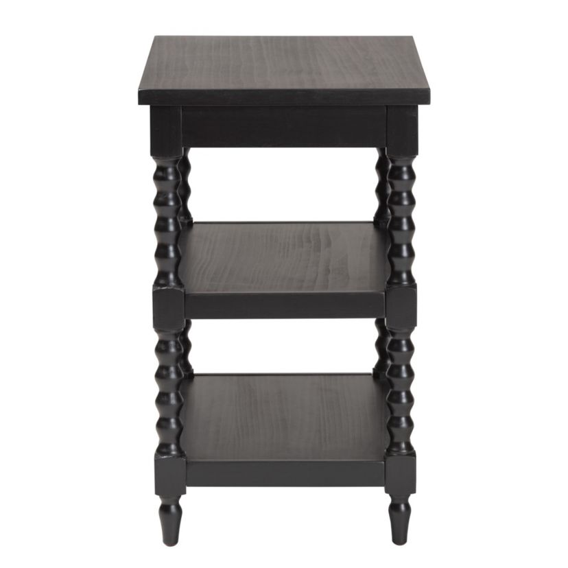 Imogene Retro-Modern Black Wood End Table