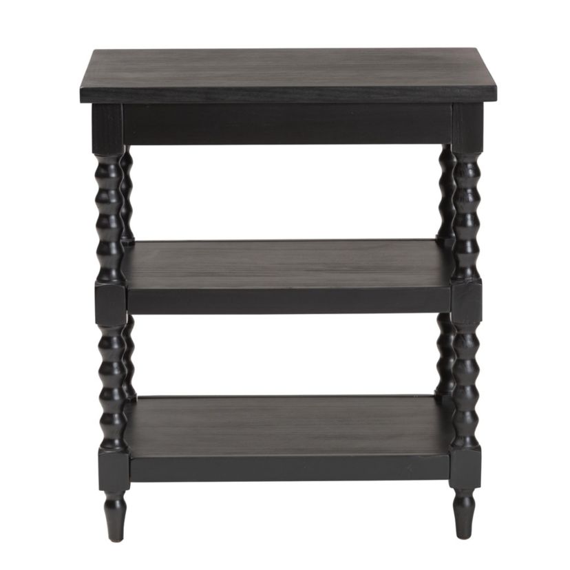 Imogene Retro-Modern Black Wood End Table