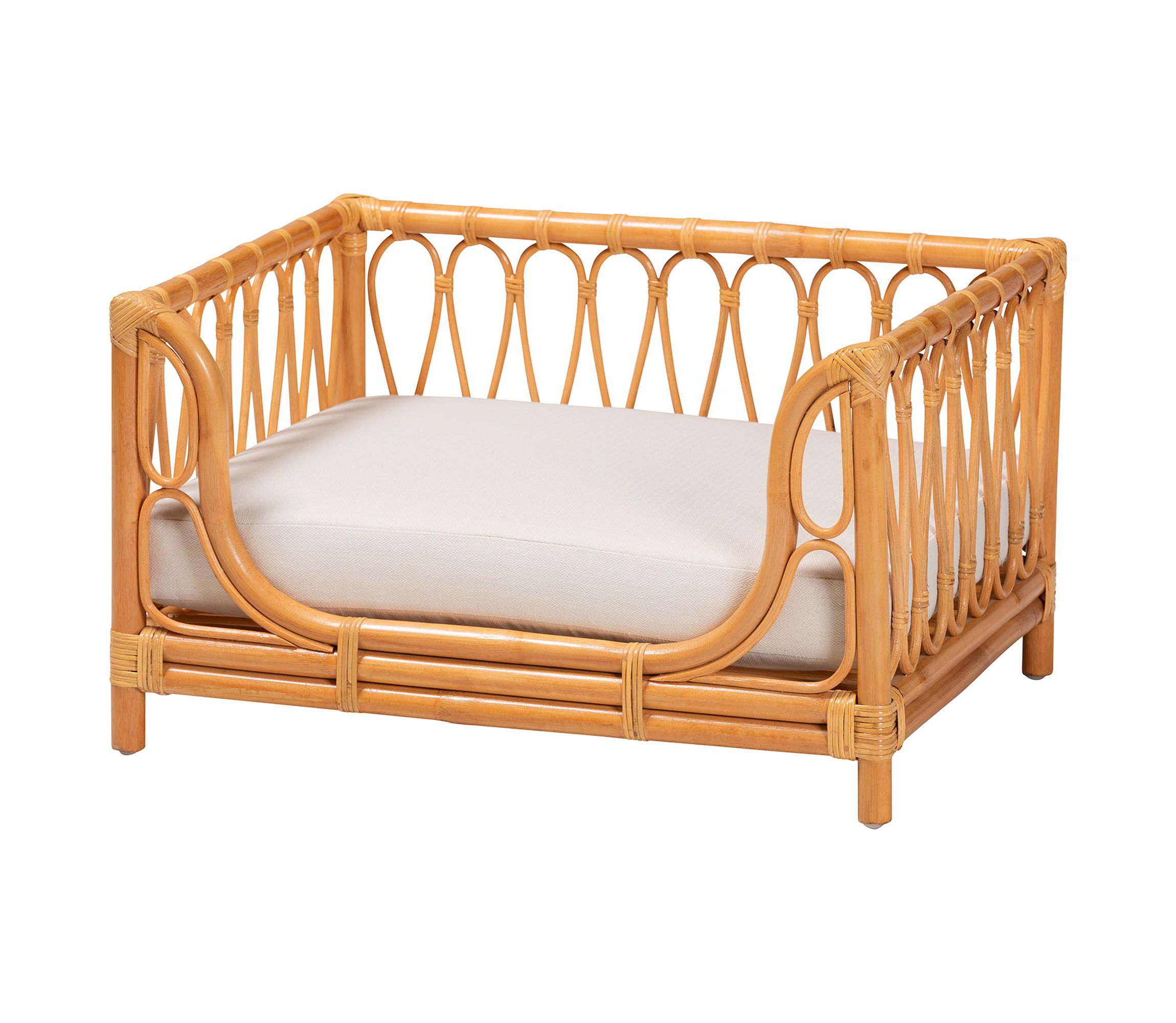 Kierra Bohemian Honey Rattan Pet Bed