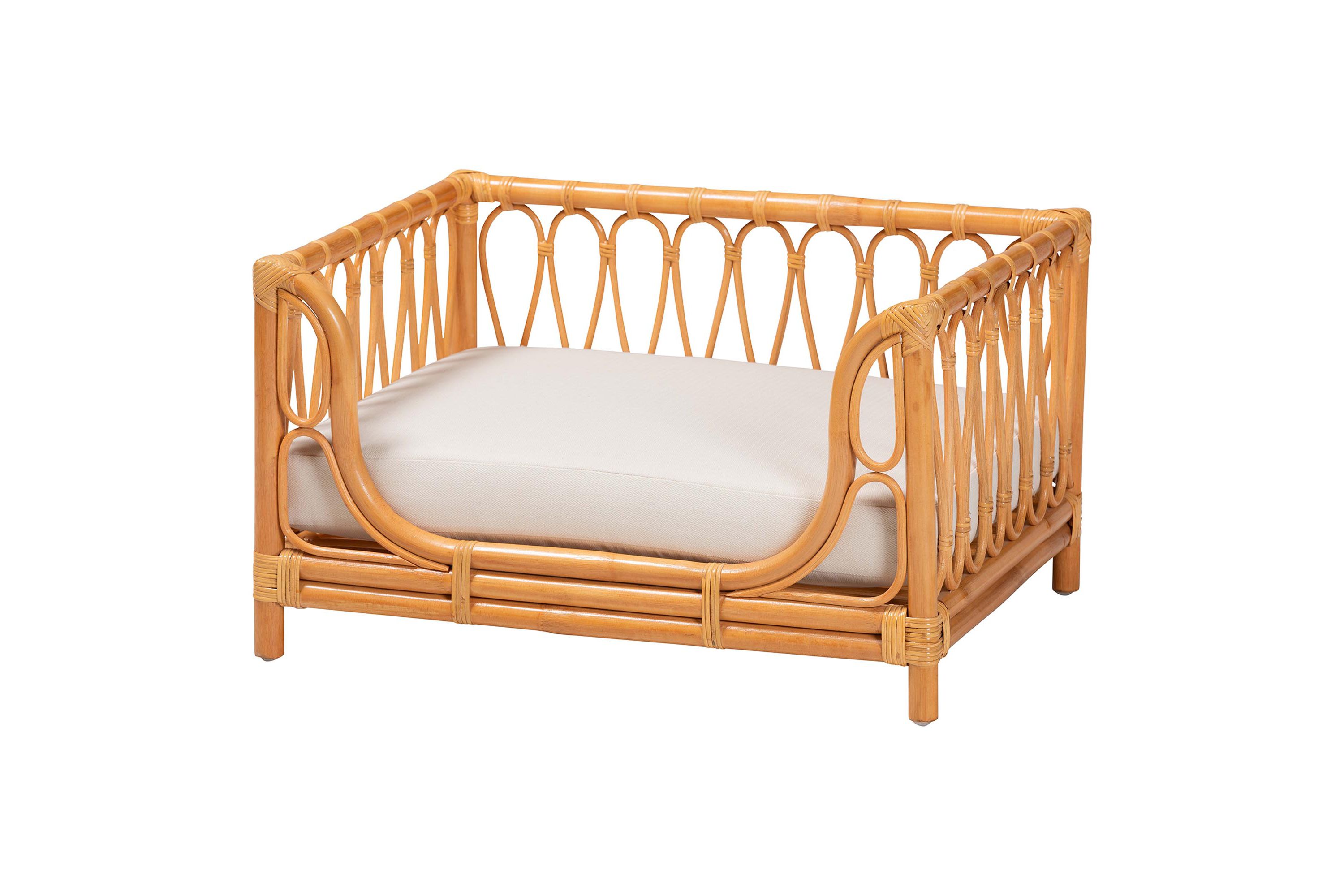 Kierra Bohemian Honey Rattan Pet Bed