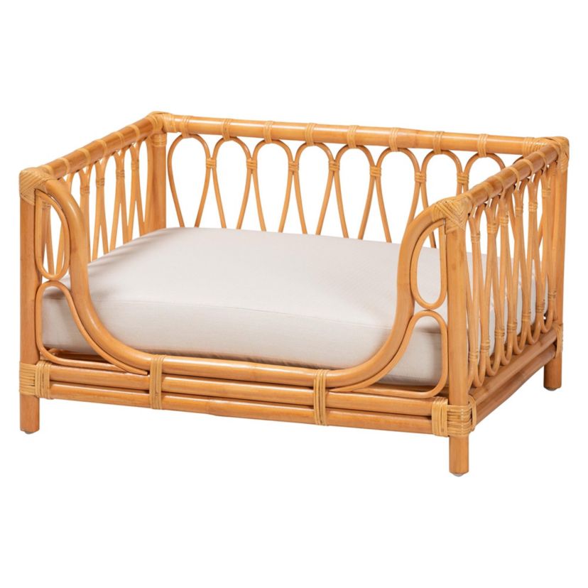 Kierra Bohemian Honey Rattan Pet Bed