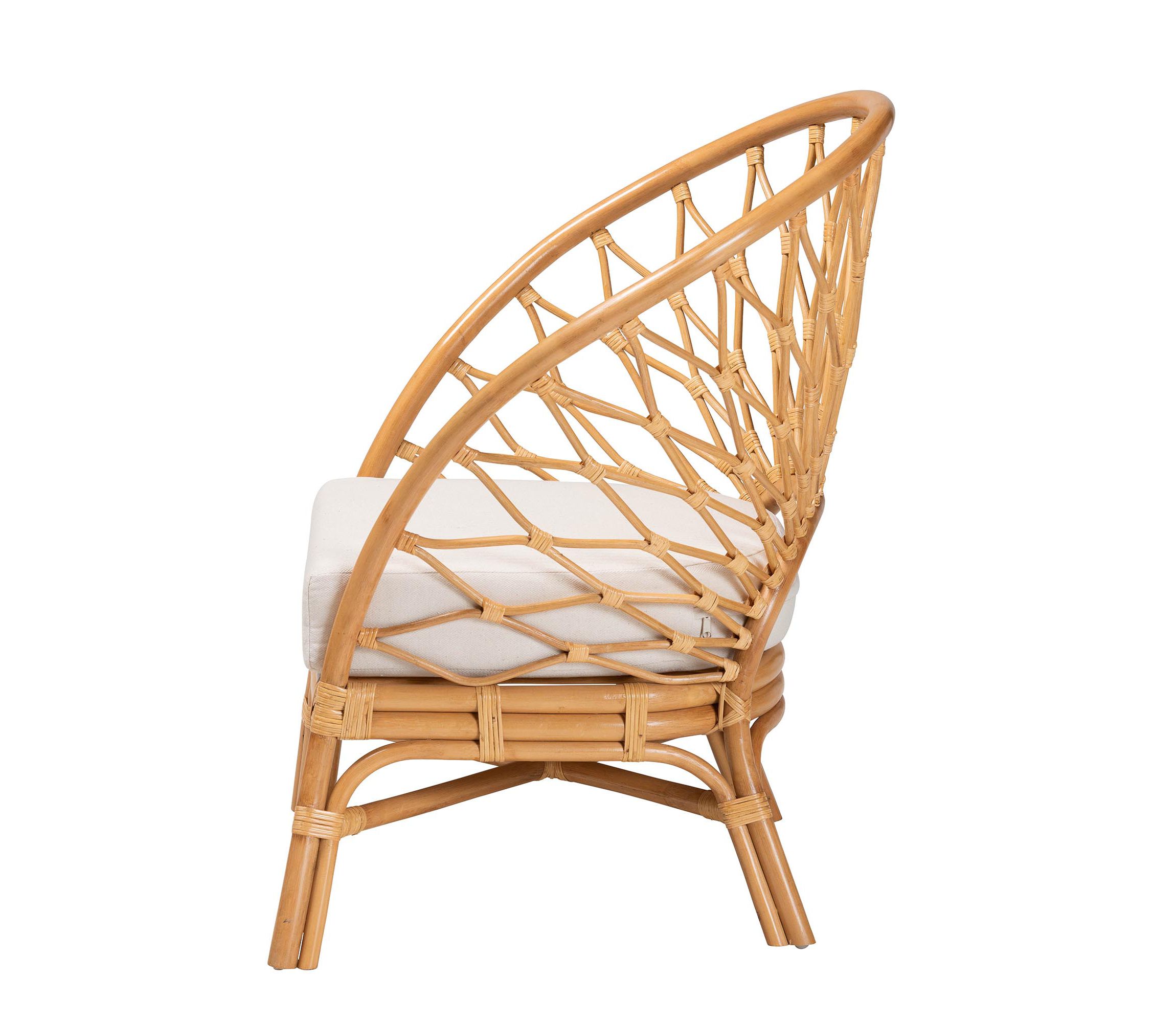 Emmeline Bohemian Honey Rattan Accent Chair