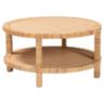 Kalimantan Bohemian Light Honey Rattan and Mahogany Wood Coffee Table