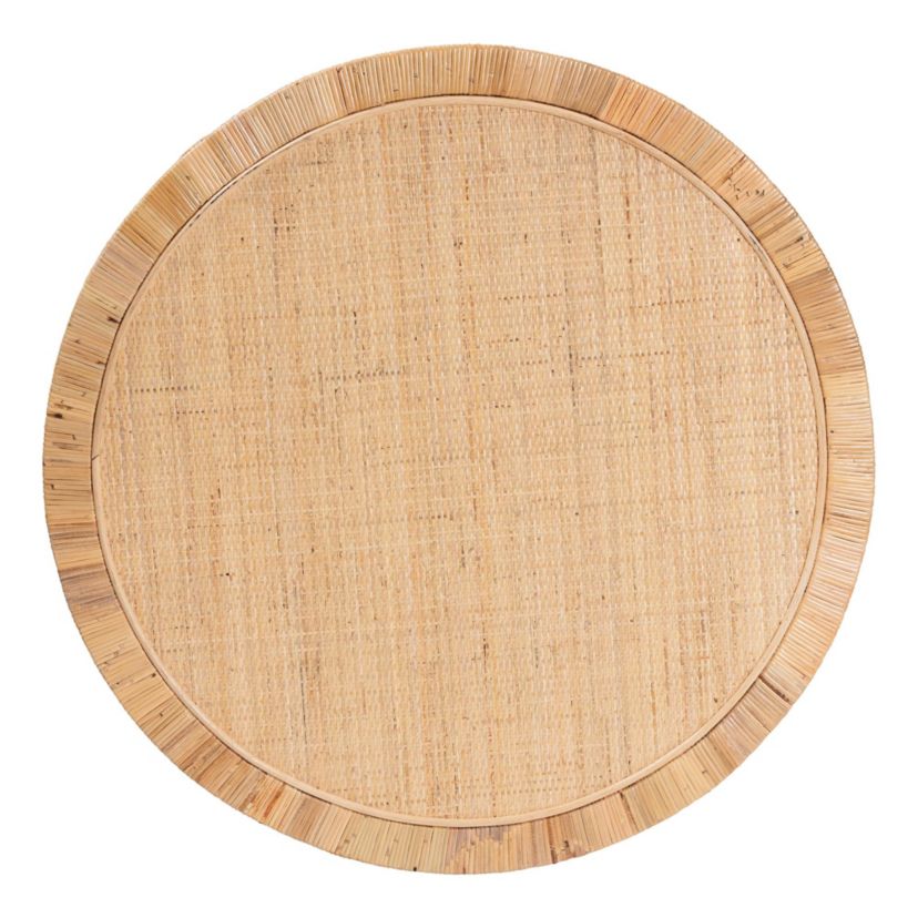 Kalimantan Bohemian Light Honey Rattan and Mahogany Wood Coffee Table