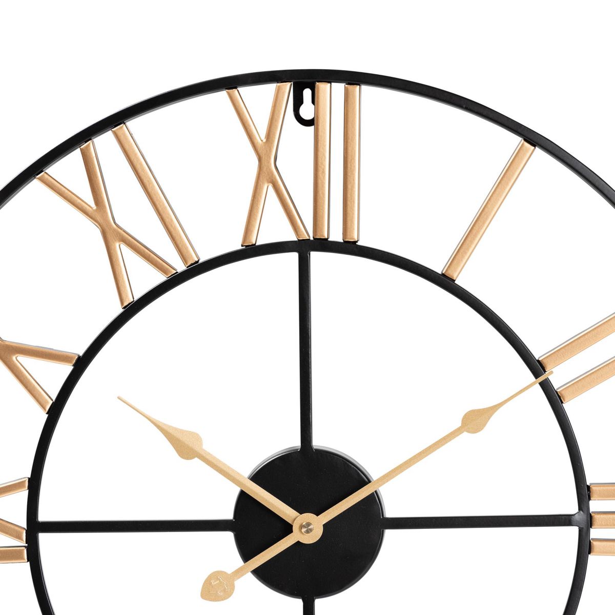 Auden Modern Industrial Two-Tone Black and Gold Metal Wall Clock