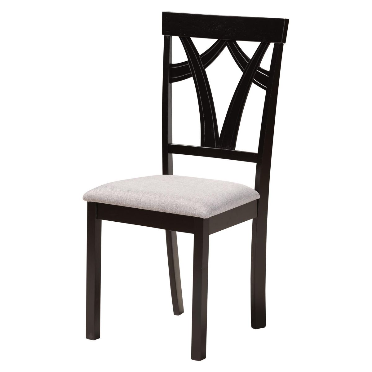 Sylvia Modern Grey Fabric and Dark Brown Finished Wood 7-Piece Dining Set