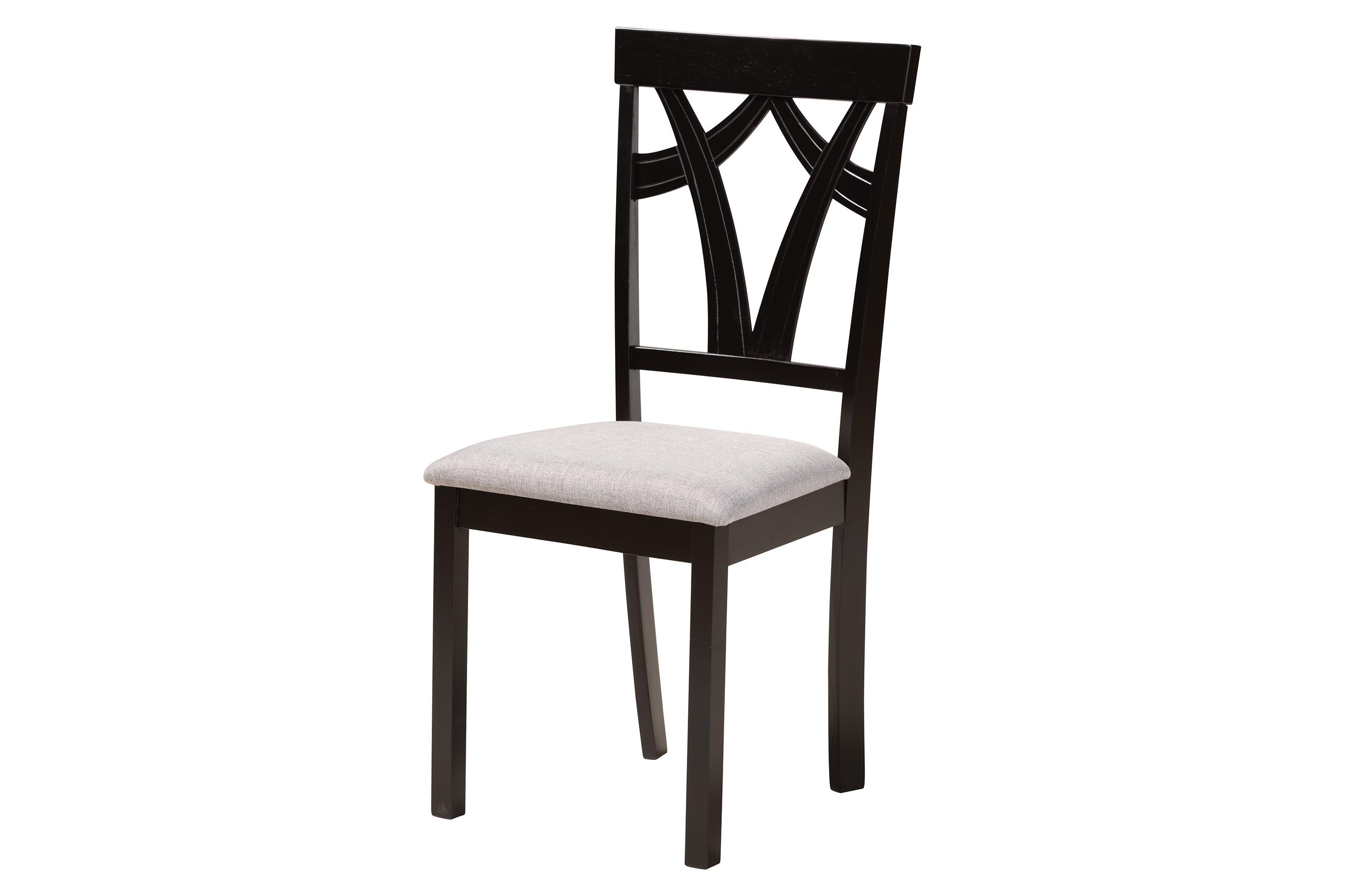 Sylvia Modern Grey Fabric and Dark Brown Finished Wood 7-Piece Dining Set