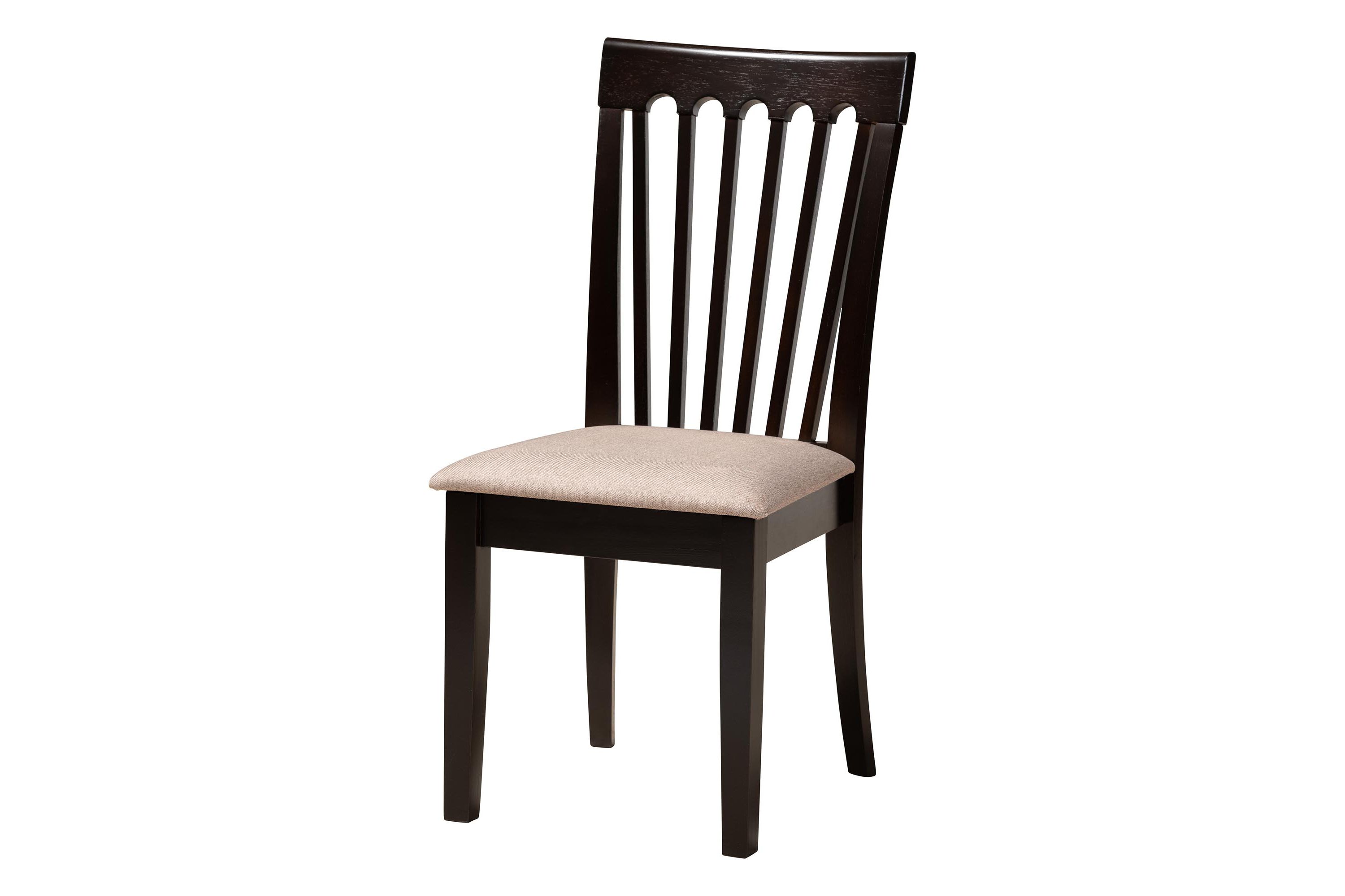 Marian Modern Sand Fabric and Dark Brown Finished Wood 5-Piece Dining Set