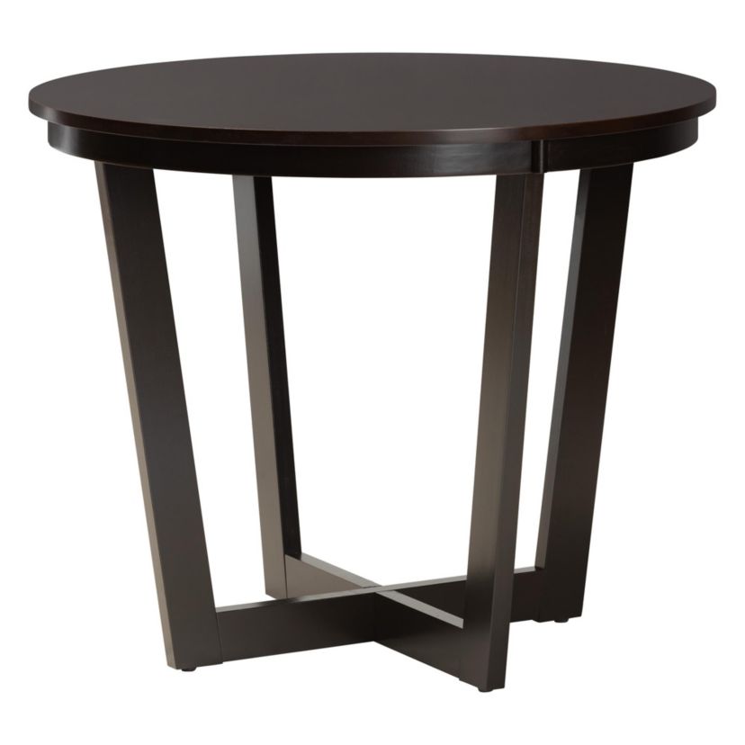 Alena Modern Sand Fabric and Dark Brown Finished Wood 5-Piece Dining Set
