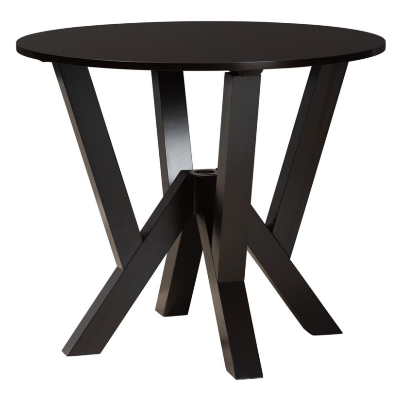 Elise Modern Sand Fabric and Dark Brown Finished Wood 5-Piece Dining Set