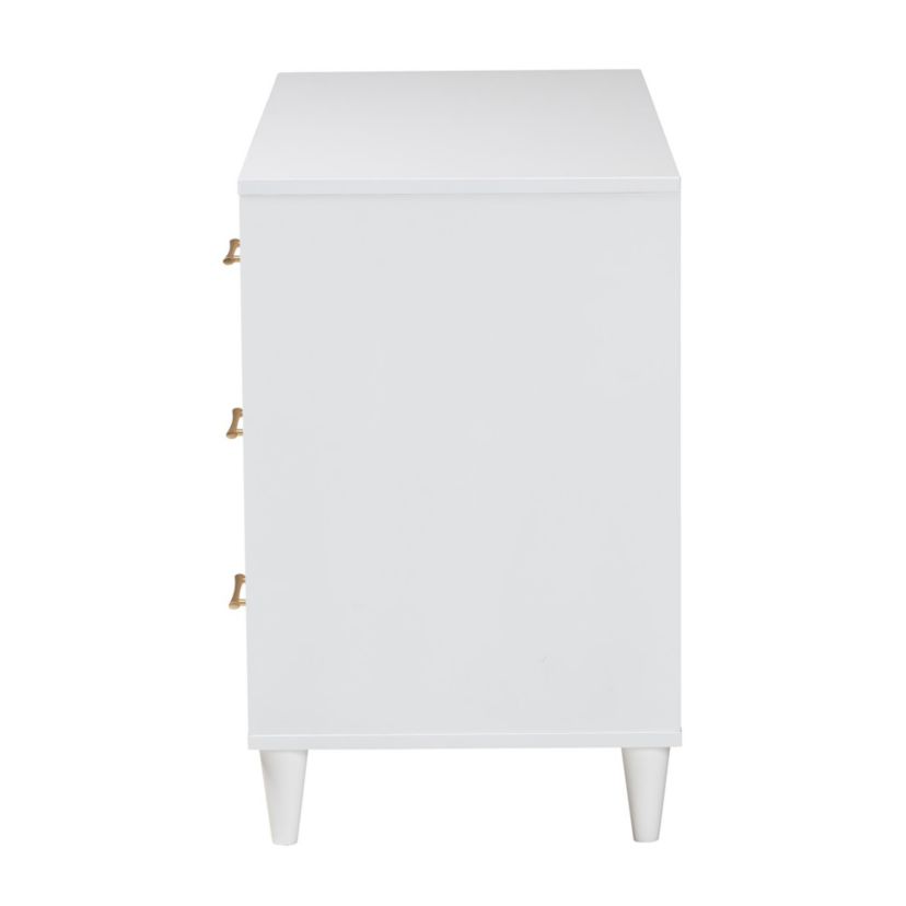 Louetta Coastal White Carved Contrasting 6-Drawer Dresser