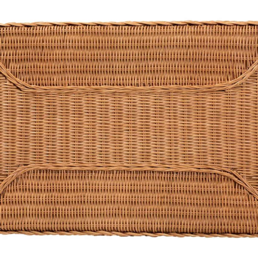 Minahasa Bohemian Light Honey Braided Rattan Side Table