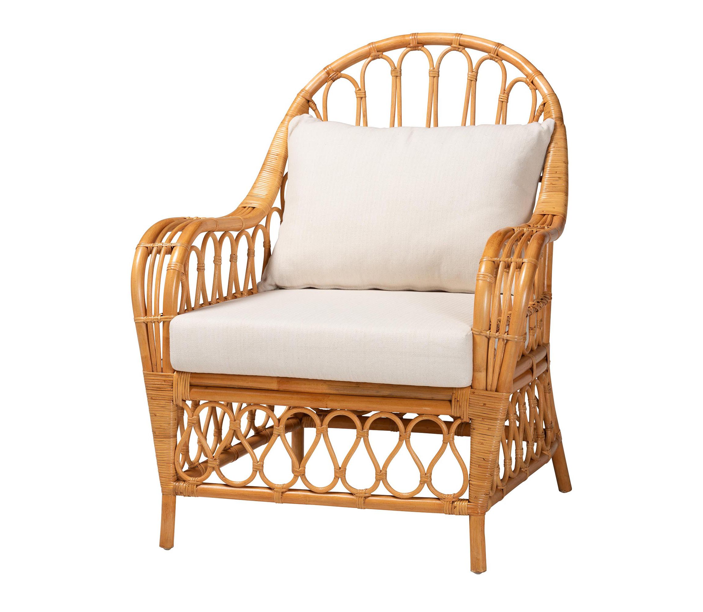 Reina Bohemian Light Honey Rattan Arm Chair