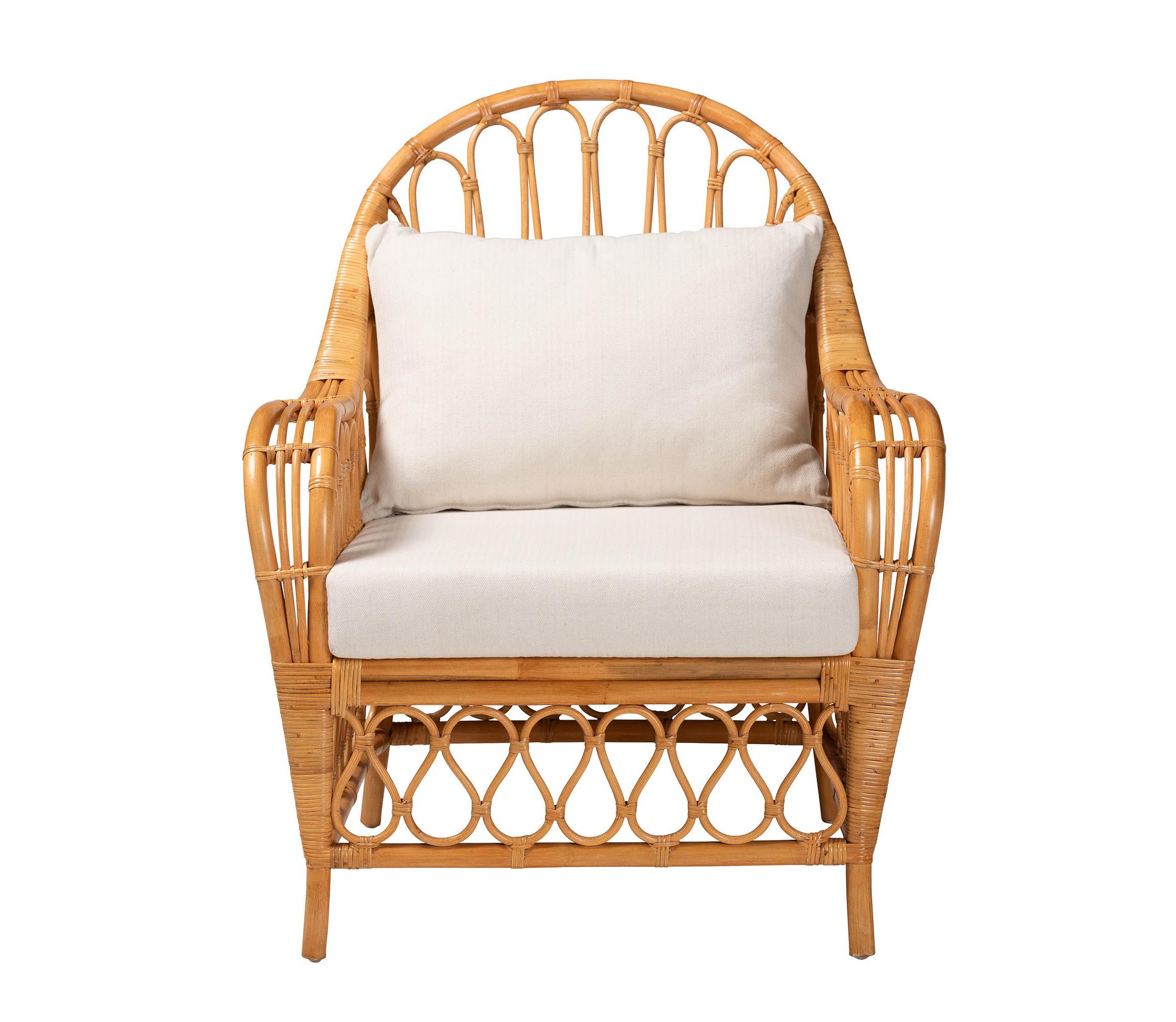 Reina Bohemian Light Honey Rattan Arm Chair