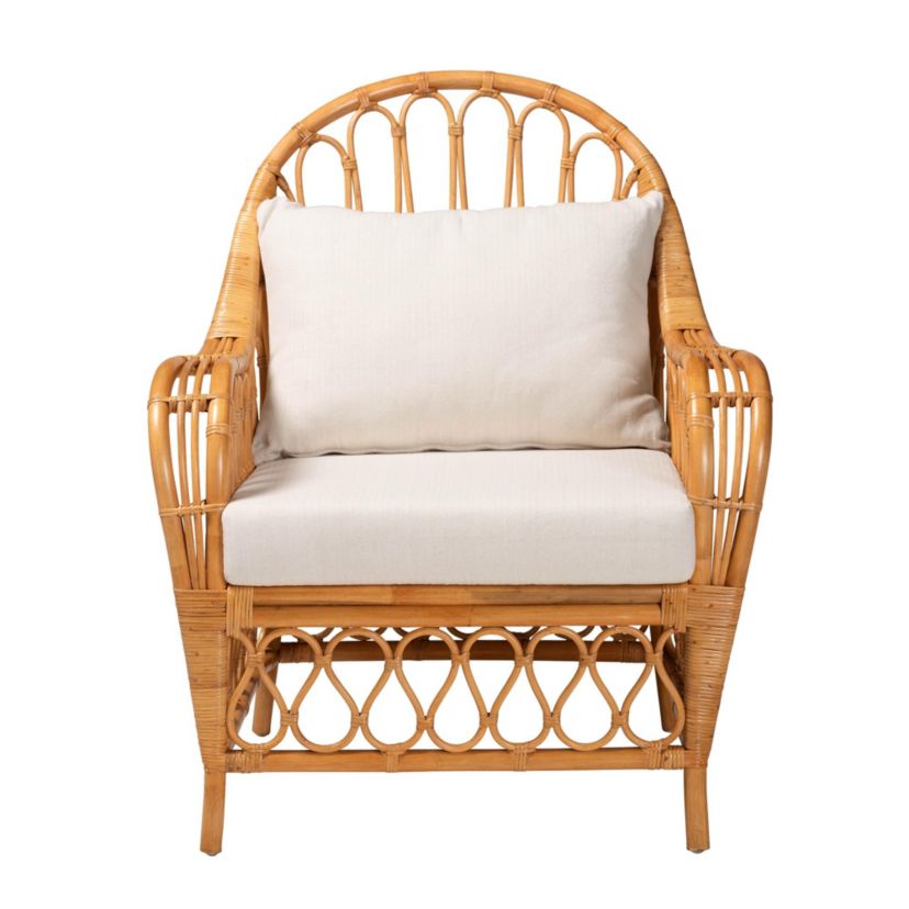 Reina Bohemian Light Honey Rattan Arm Chair