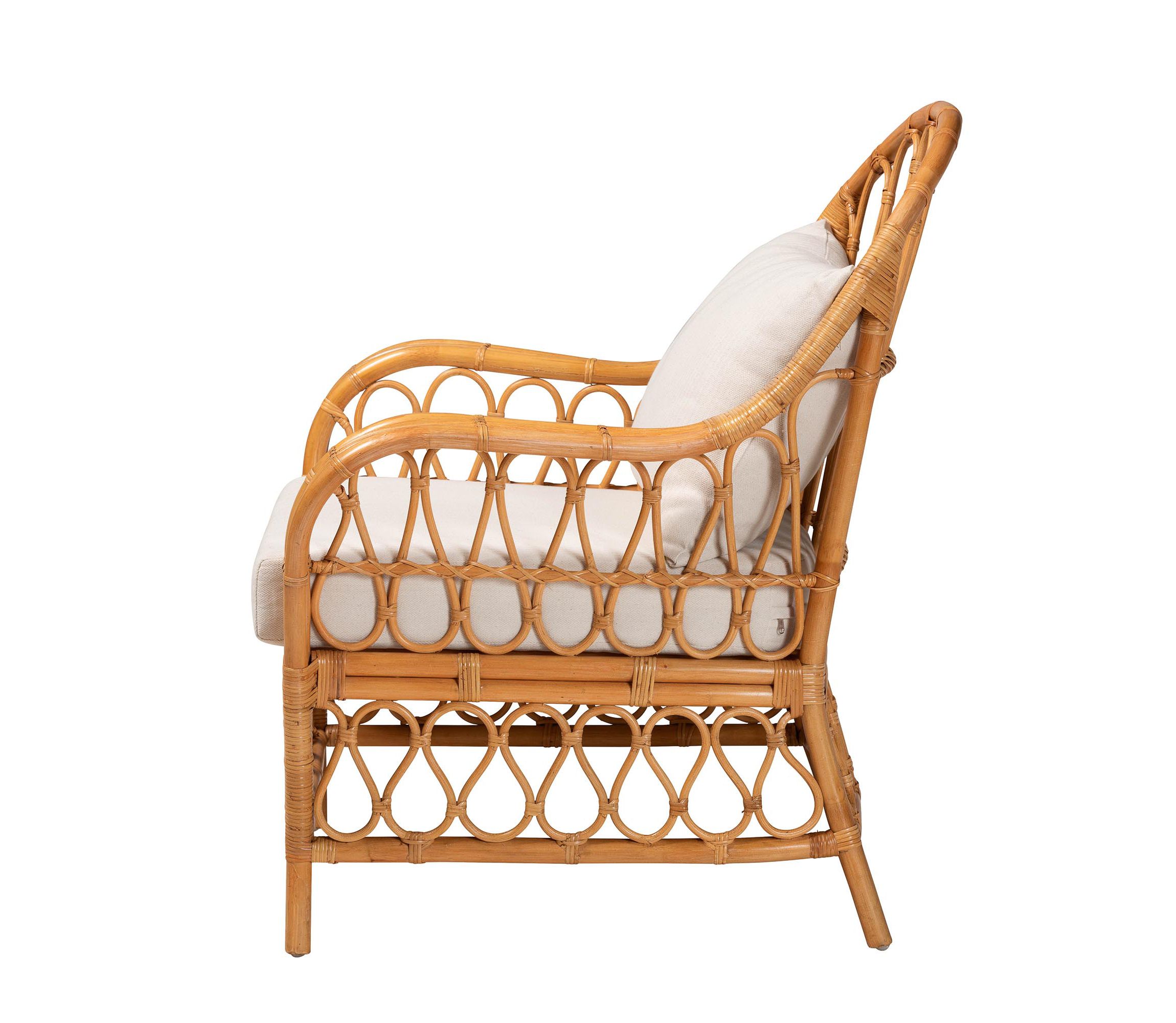 Reina Bohemian Light Honey Rattan Arm Chair
