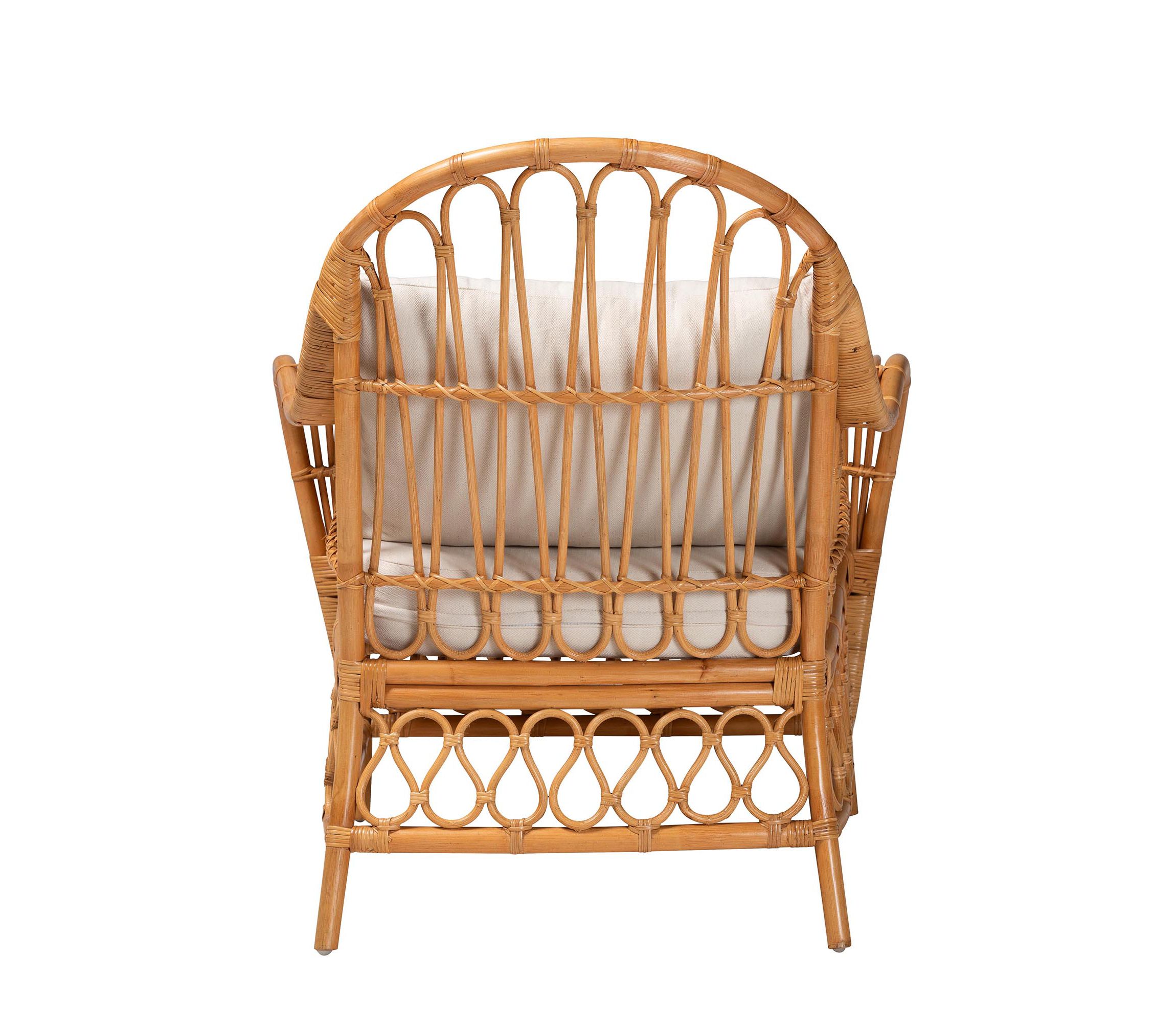 Reina Bohemian Light Honey Rattan Arm Chair