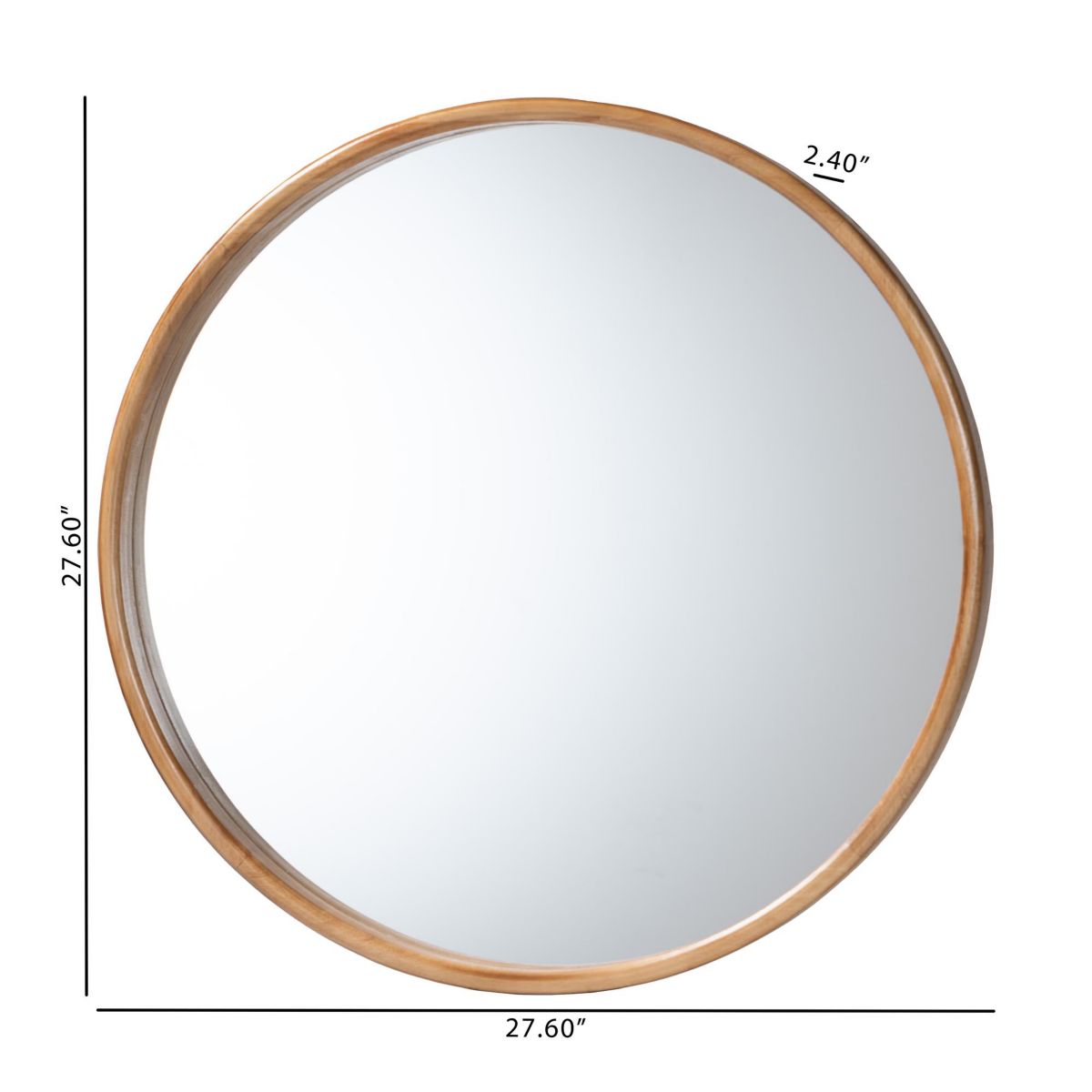 Tazara Japandi Natural Round Accent Wall Mirror
