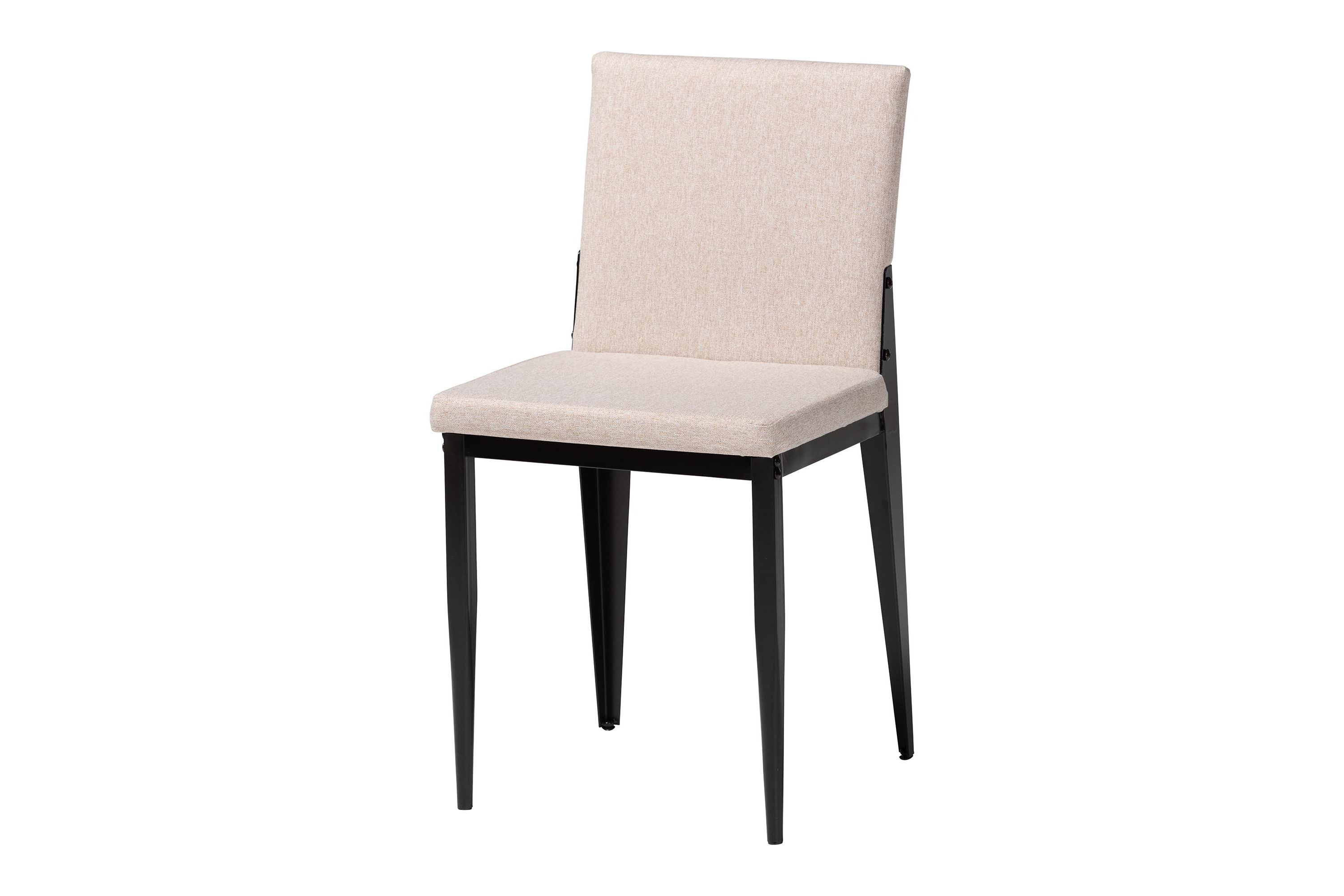 Bishop Industrial Beige Fabric and Metal 5-Piece Dining Set