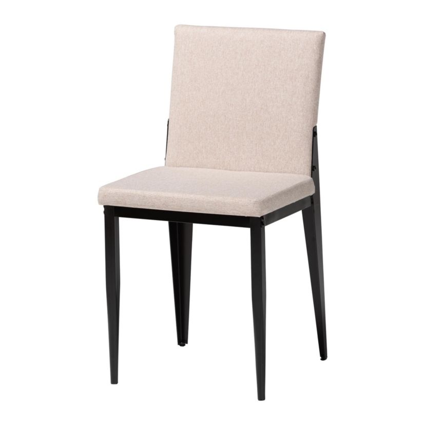 Bishop Industrial Beige Fabric and Metal 5-Piece Dining Set