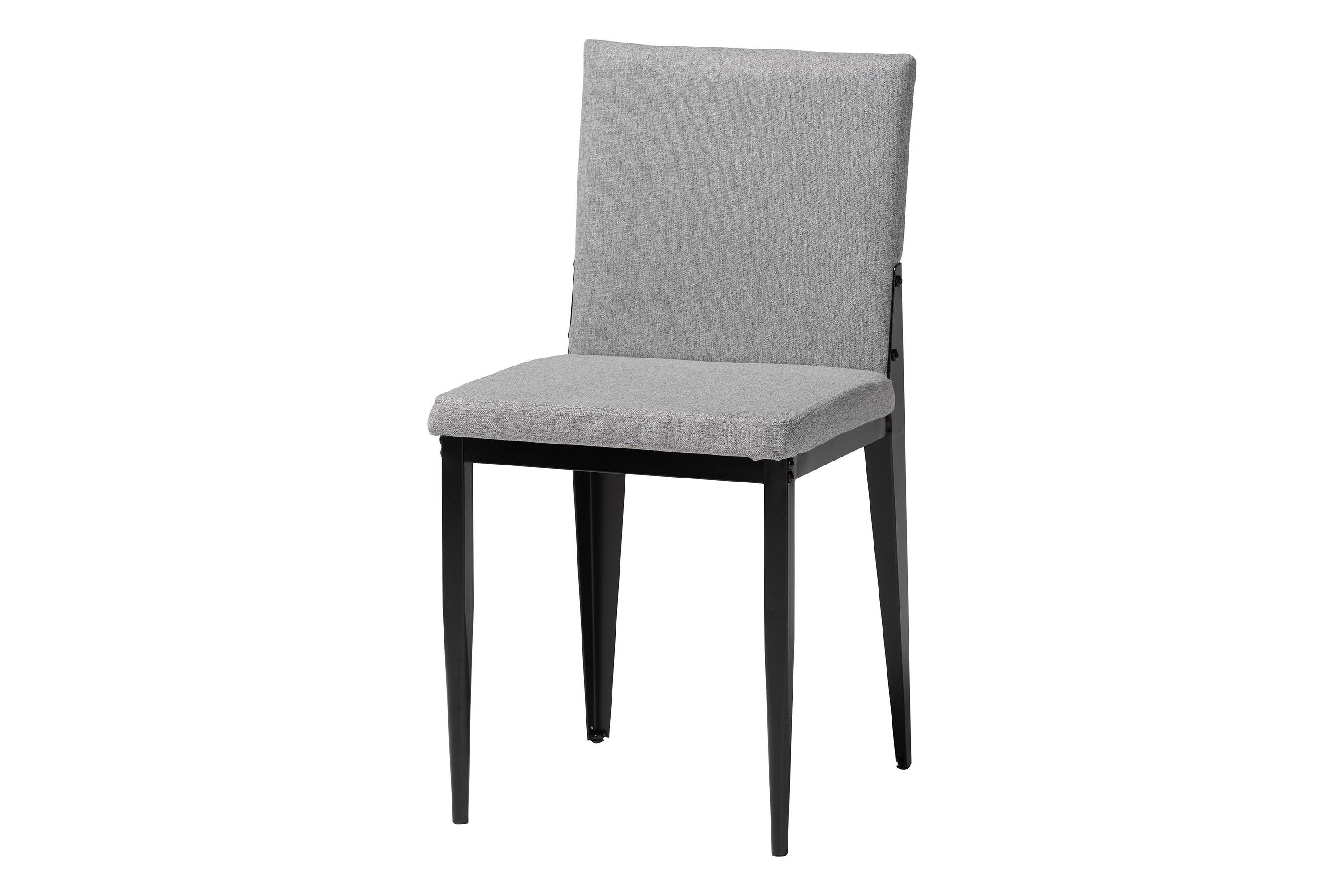 Bishop Industrial Grey Fabric and Metal 5-Piece Dining Set