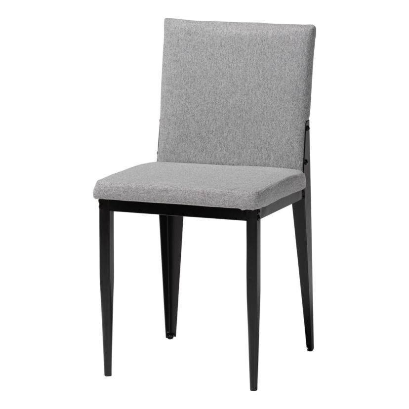 Bishop Industrial Grey Fabric and Metal 5-Piece Dining Set