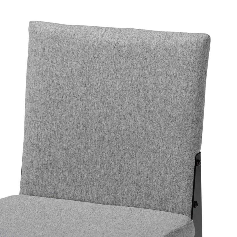 Bishop Industrial Grey Fabric and Metal 5-Piece Dining Set