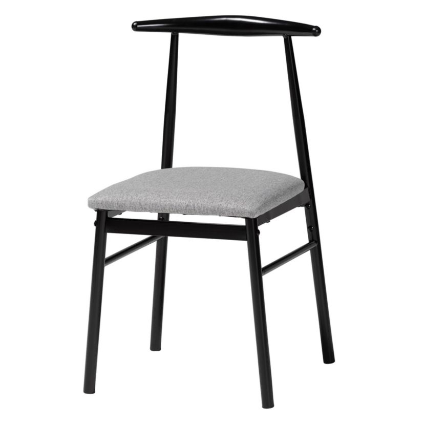 Arnold Modern Industrial Grey Fabric and Metal 4-Piece Dining Chair Set
