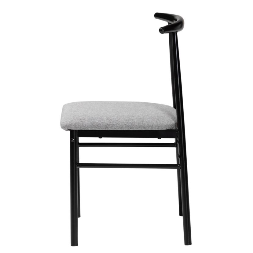 Arnold Modern Industrial Grey Fabric and Metal 4-Piece Dining Chair Set