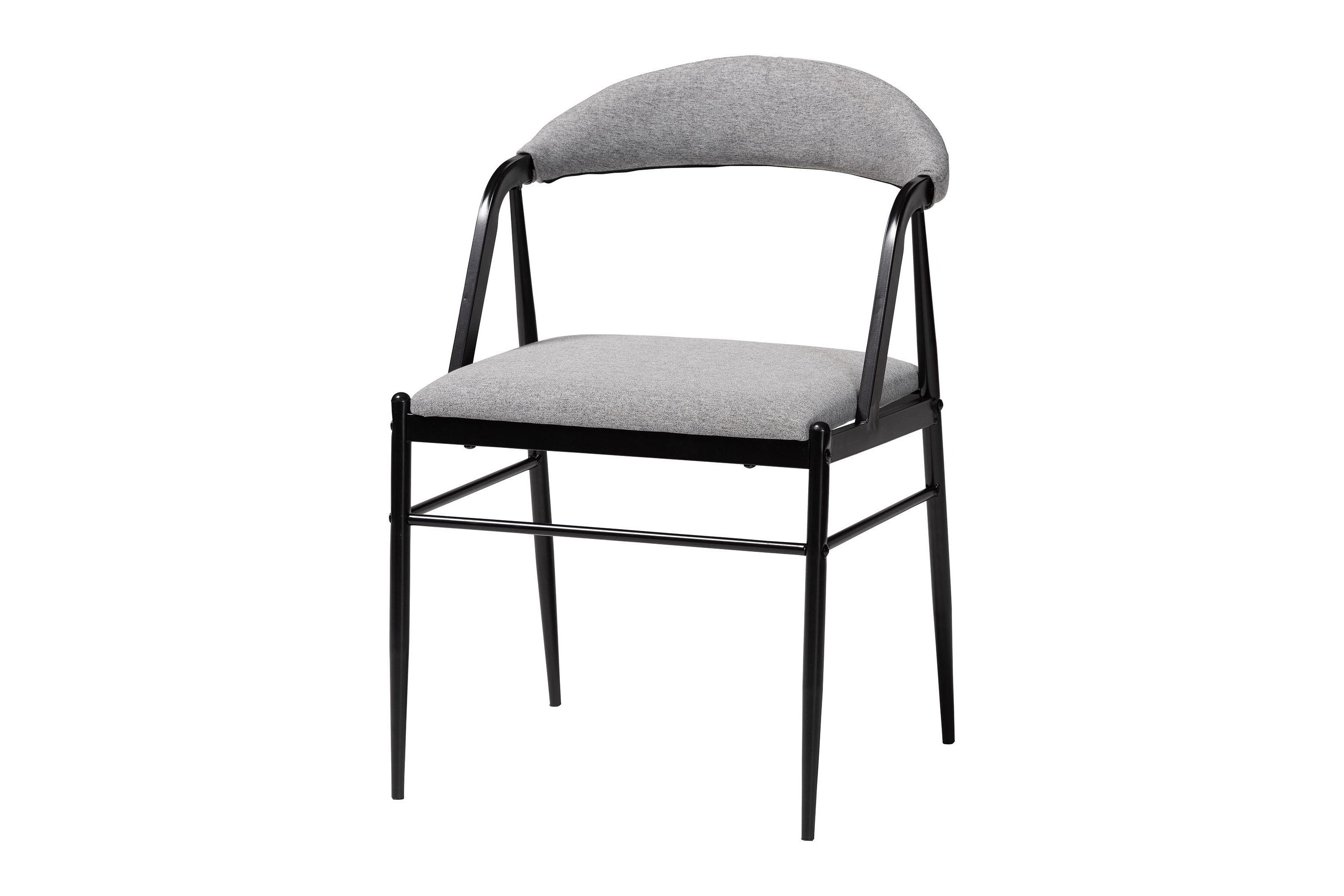 Orrin Modern Industrial Grey Fabric and Metal 4-Piece Dining Chair Set
