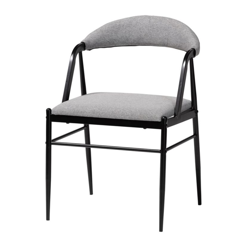 Orrin Modern Industrial Grey Fabric and Metal 4-Piece Dining Chair Set