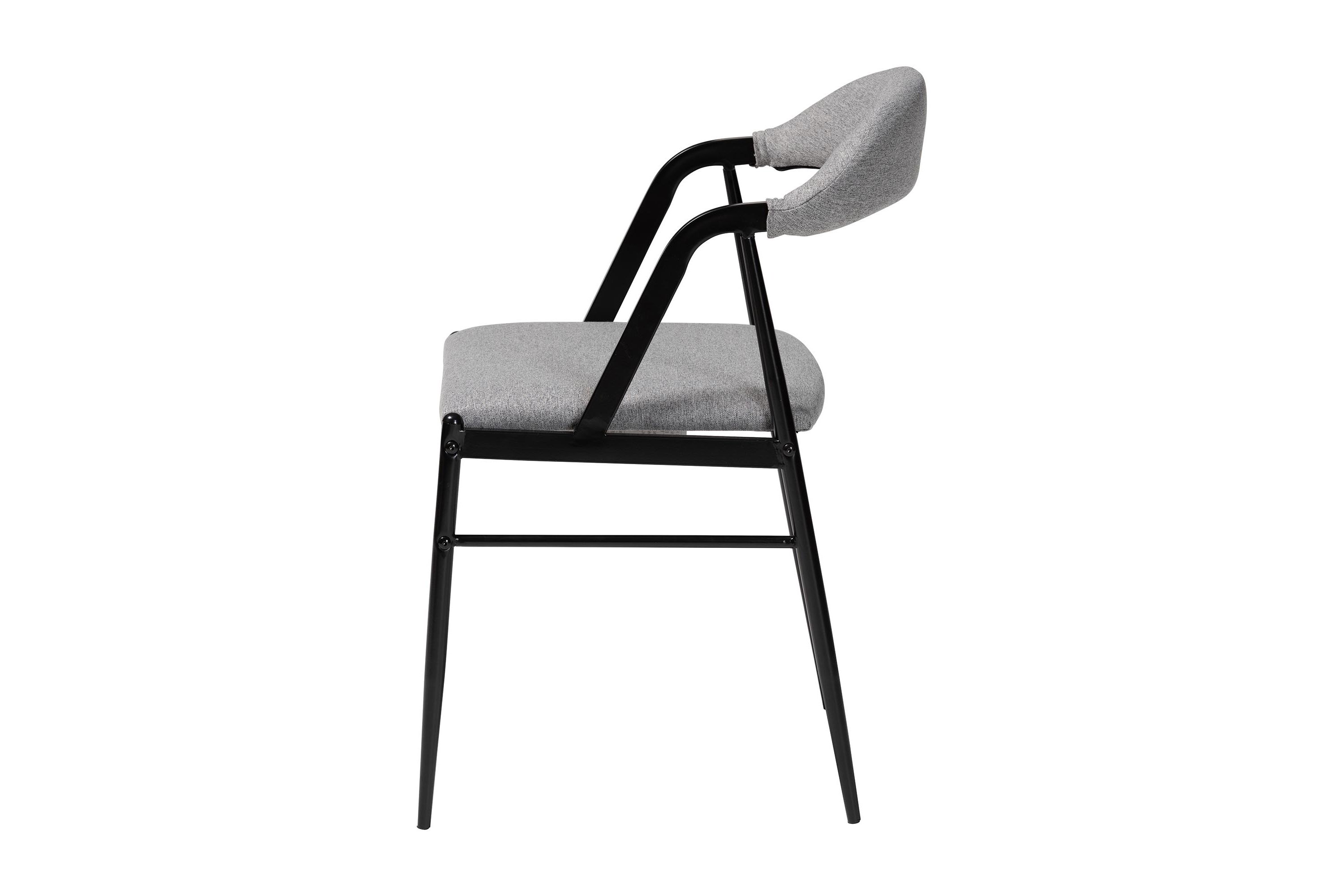 Orrin Modern Industrial Grey Fabric and Metal 4-Piece Dining Chair Set